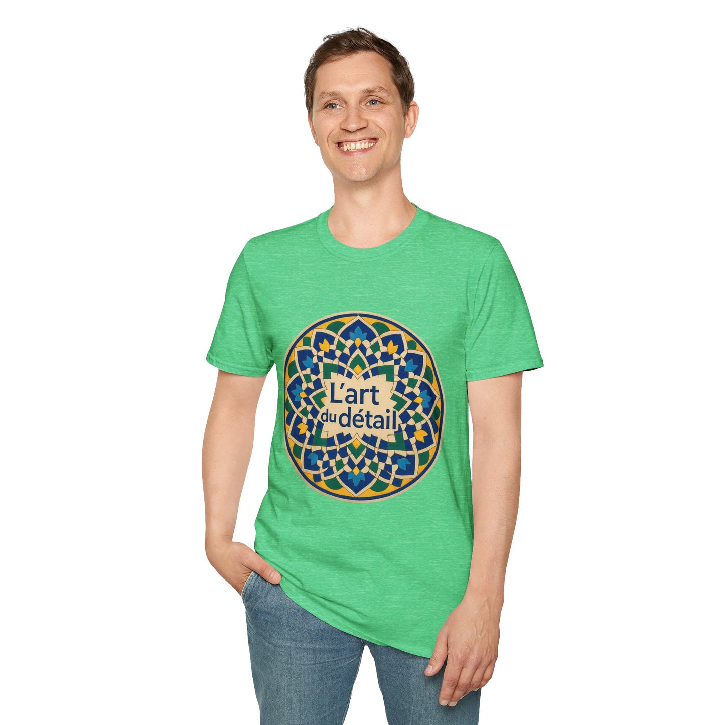 Artistic Detail Unisex T-Shirt, Mandala Tee, Boho Style Shirt, Relaxed Fit Top, Gift for Art Lovers, Casual Wear