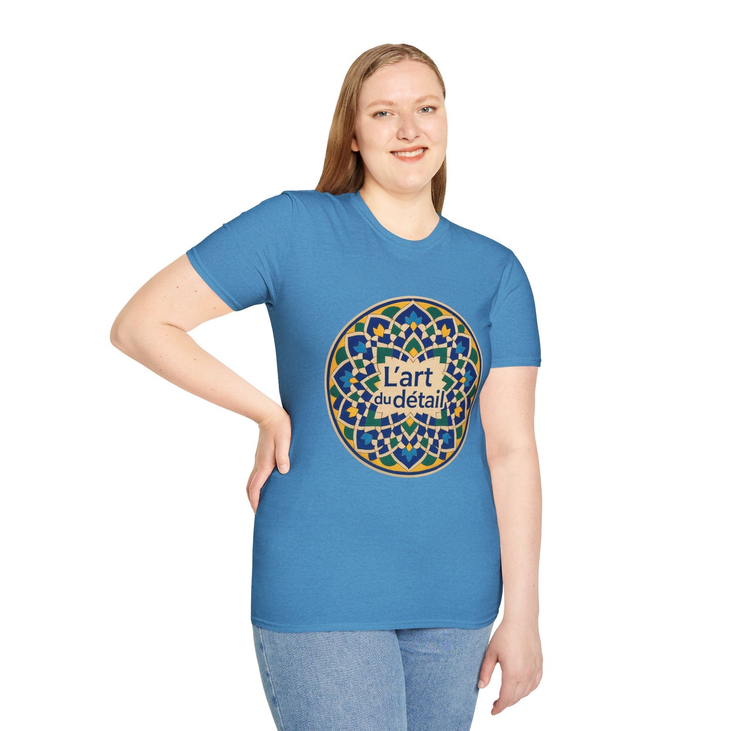 Artistic Detail Unisex T-Shirt, Mandala Tee, Boho Style Shirt, Relaxed Fit Top, Gift for Art Lovers, Casual Wear