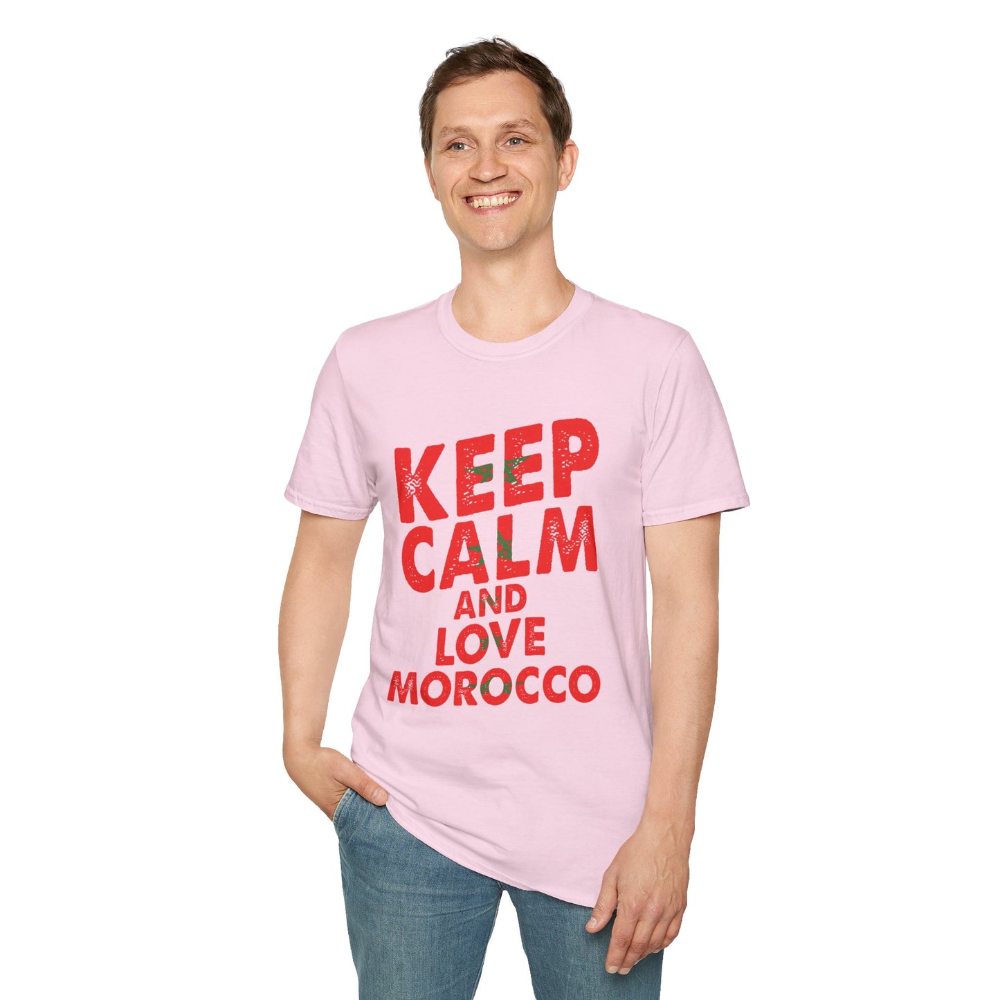Keep Calm and Love Morocco Shirt, Unisex Softstyle T-Shirt, Gift for Travelers, Casual Wear, Souvenir, Ethnic Pride Wear