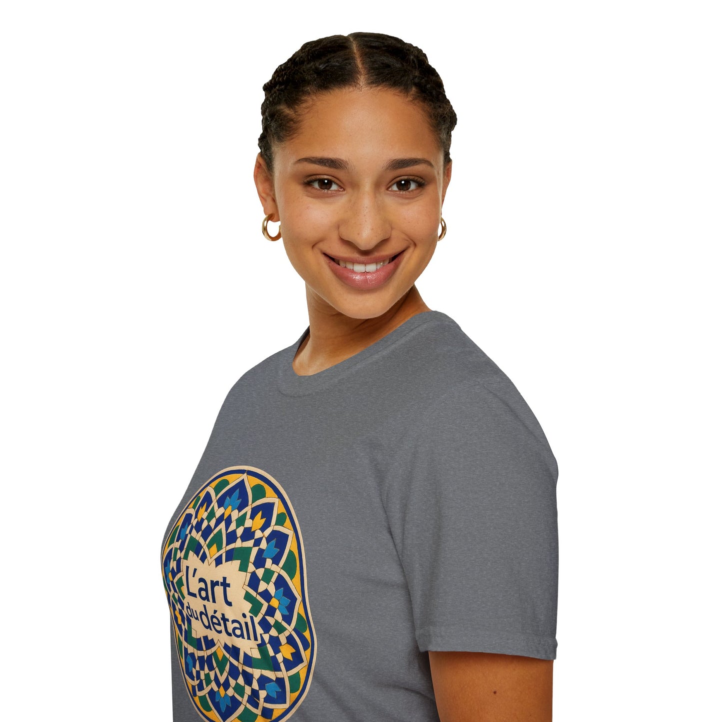 Artistic Detail Unisex T-Shirt, Mandala Tee, Boho Style Shirt, Relaxed Fit Top, Gift for Art Lovers, Casual Wear