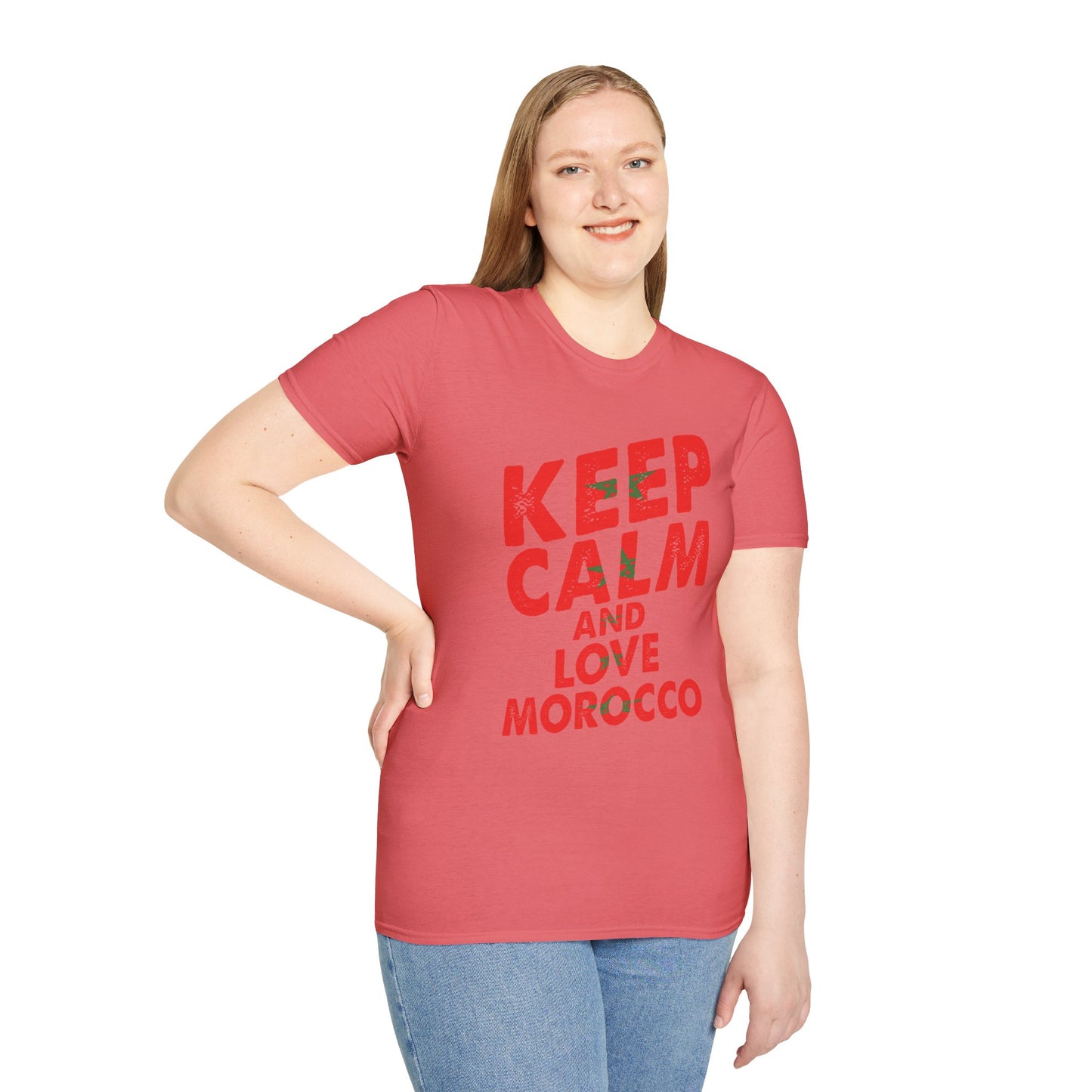 Keep Calm and Love Morocco Shirt, Unisex Softstyle T-Shirt, Gift for Travelers, Casual Wear, Souvenir, Ethnic Pride Wear