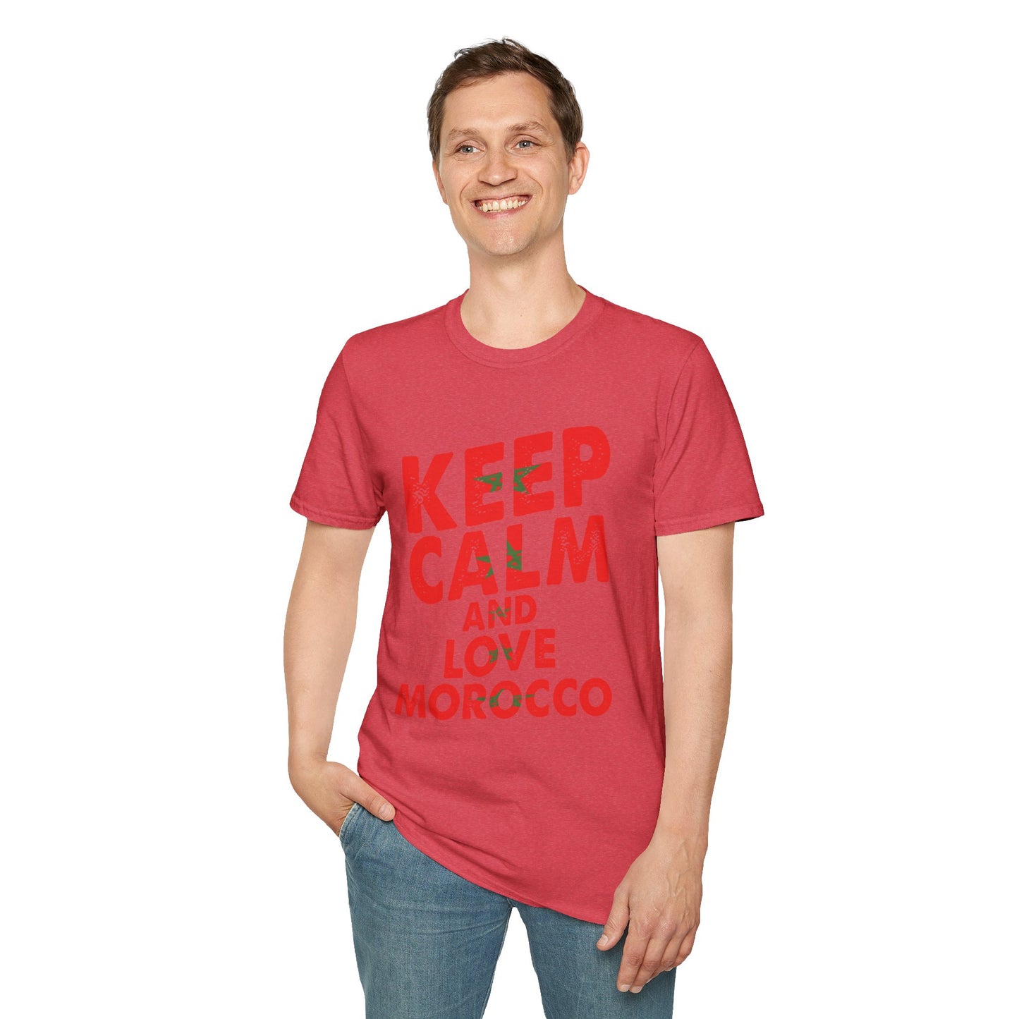 Keep Calm and Love Morocco Shirt, Unisex Softstyle T-Shirt, Gift for Travelers, Casual Wear, Souvenir, Ethnic Pride Wear