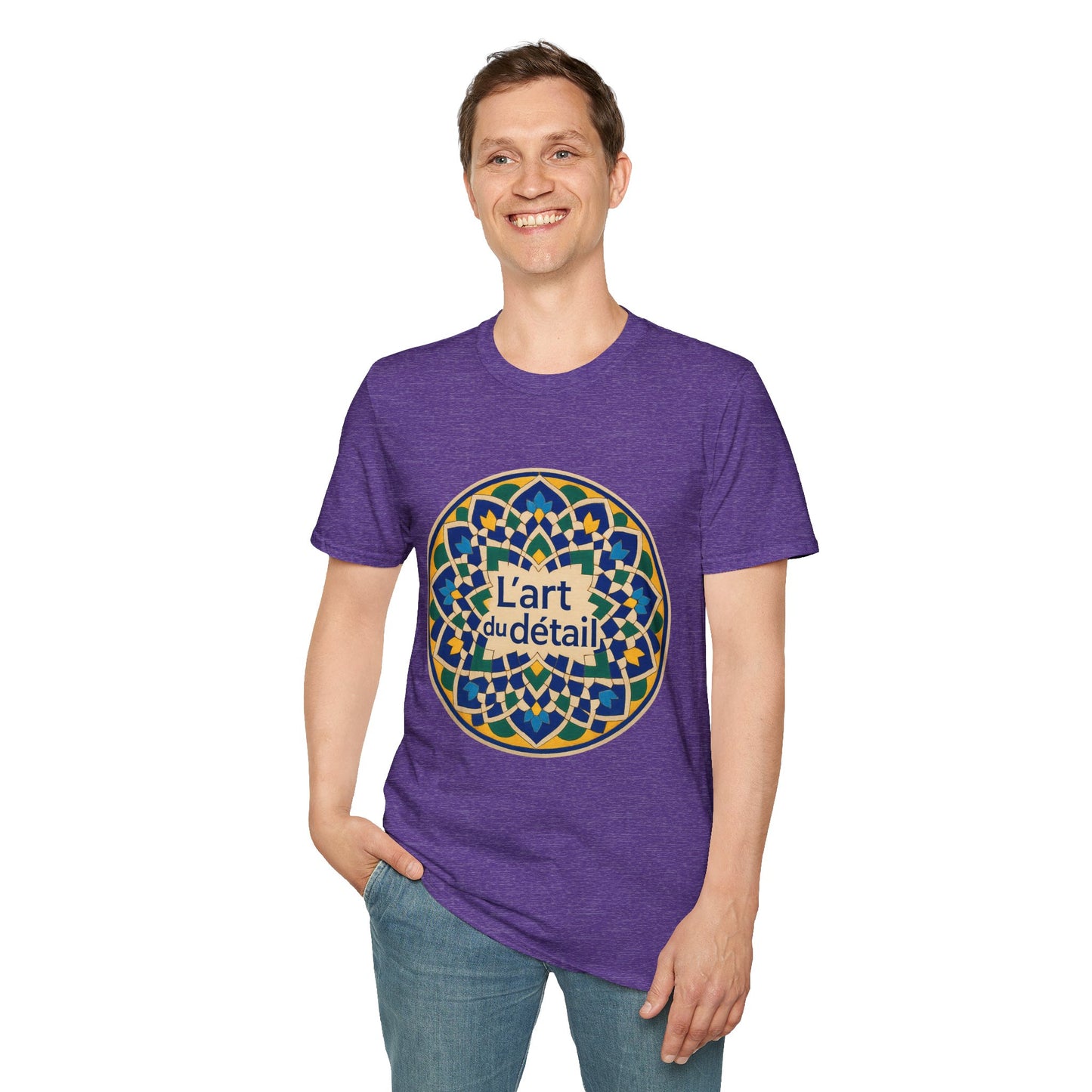 Artistic Detail Unisex T-Shirt, Mandala Tee, Boho Style Shirt, Relaxed Fit Top, Gift for Art Lovers, Casual Wear
