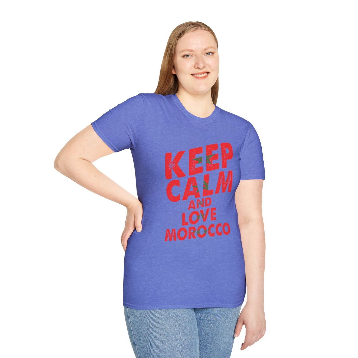 Keep Calm and Love Morocco Shirt, Unisex Softstyle T-Shirt, Gift for Travelers, Casual Wear, Souvenir, Ethnic Pride Wear