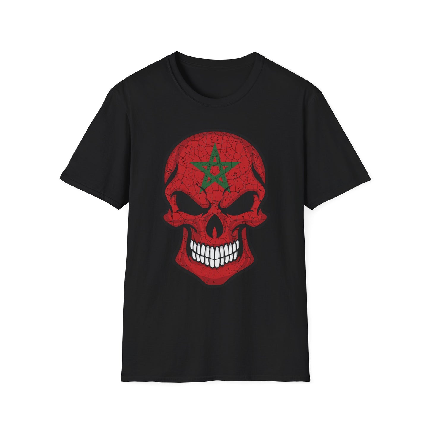 Moroccan Skull Graphic Tee, Unisex Softstyle T-Shirt, Edgy Fashion, Halloween Party Wear, Gifts for Him & Her, Rocker Style