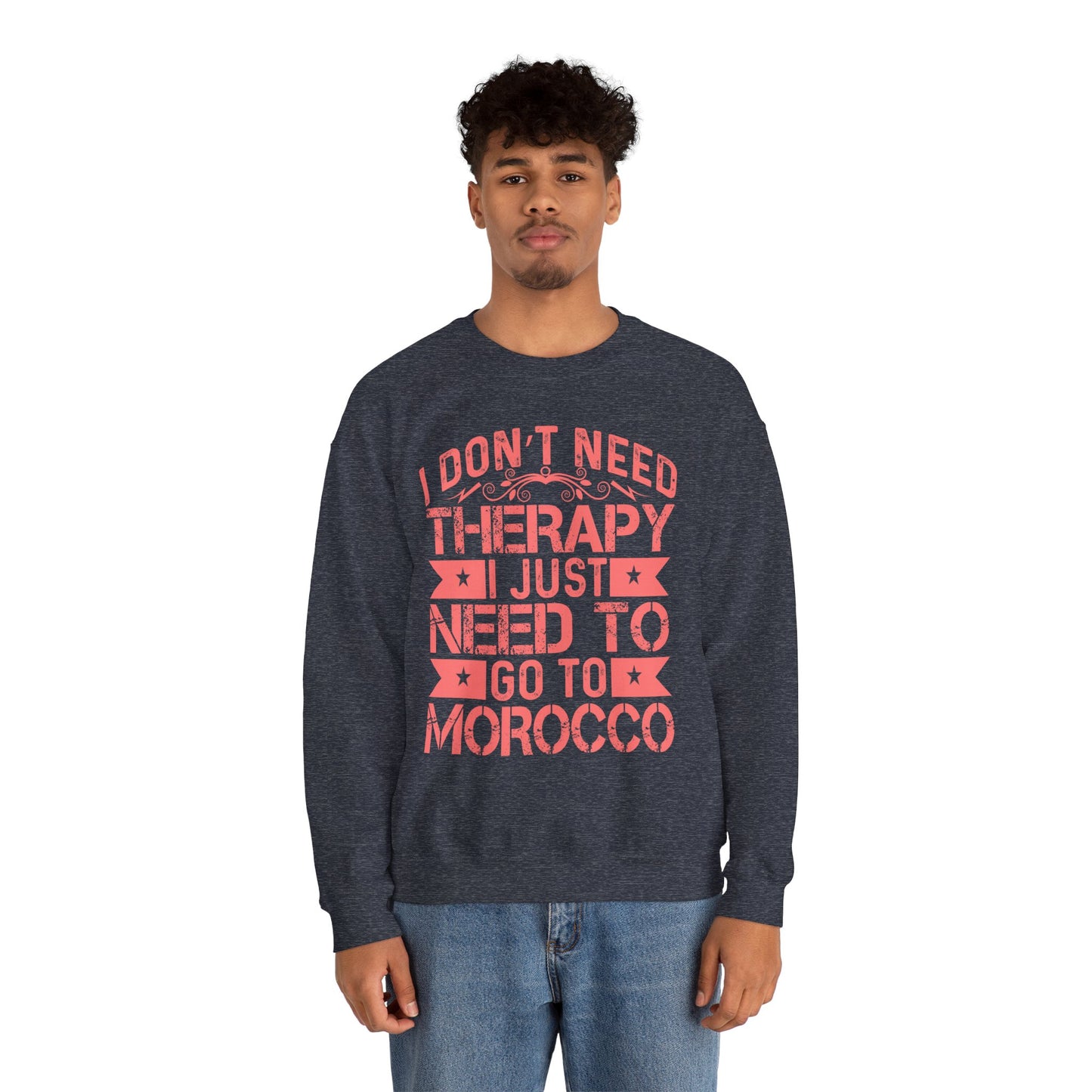 Morocco Therapy Sweatshirt, Unisex Crewneck, Casual Gift, Travel Vibes, Relaxation Apparel