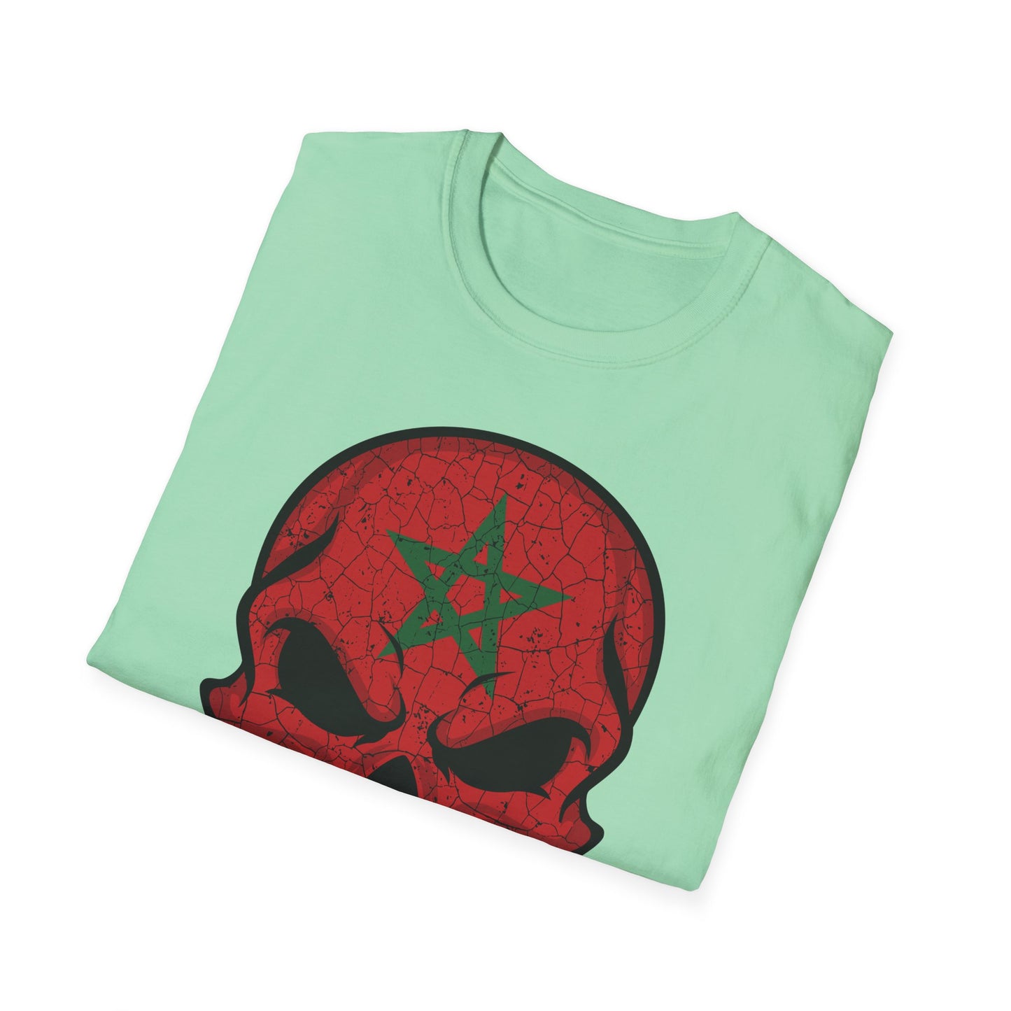 Moroccan Skull Graphic Tee, Unisex Softstyle T-Shirt, Edgy Fashion, Halloween Party Wear, Gifts for Him & Her, Rocker Style