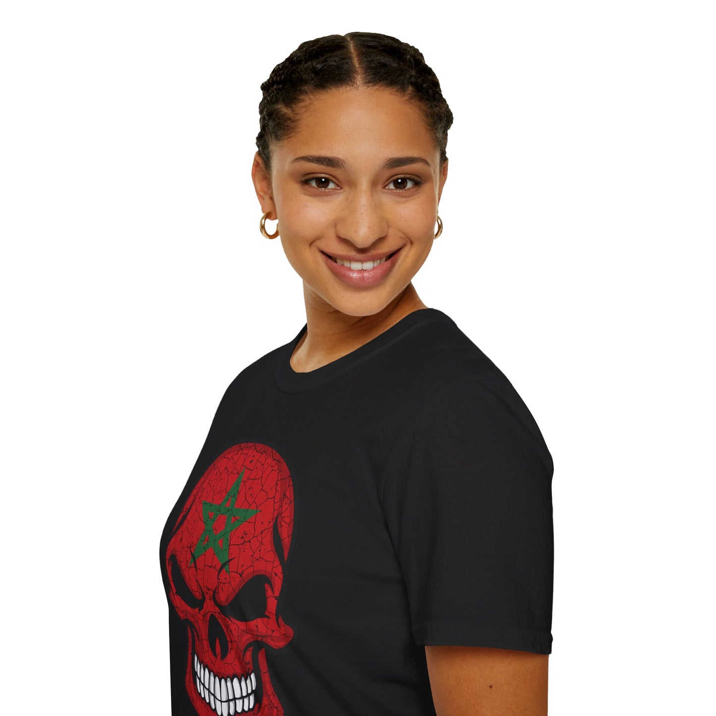 Moroccan Skull Graphic Tee, Unisex Softstyle T-Shirt, Edgy Fashion, Halloween Party Wear, Gifts for Him & Her, Rocker Style