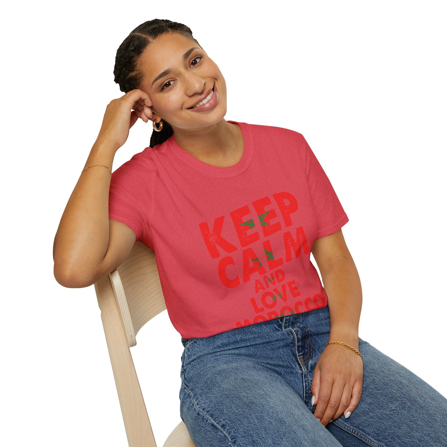 Keep Calm and Love Morocco Shirt, Unisex Softstyle T-Shirt, Gift for Travelers, Casual Wear, Souvenir, Ethnic Pride Wear