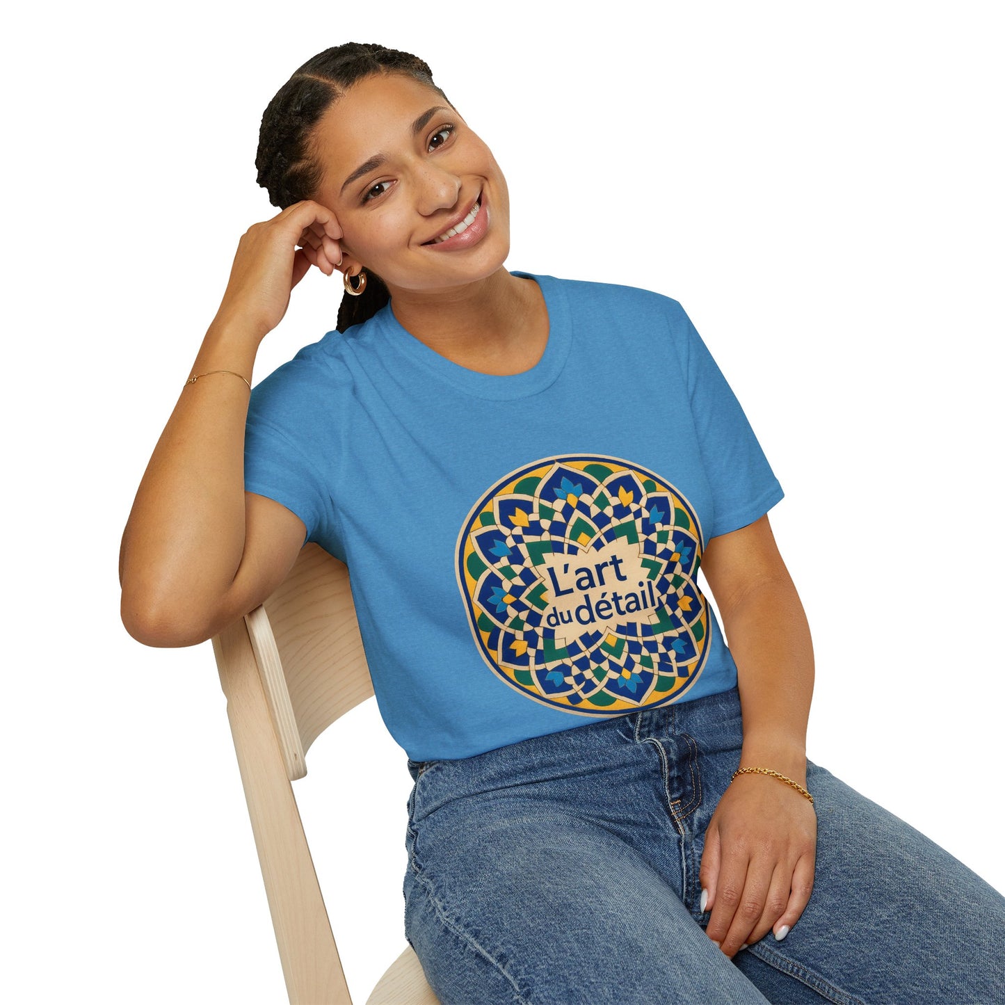 Artistic Detail Unisex T-Shirt, Mandala Tee, Boho Style Shirt, Relaxed Fit Top, Gift for Art Lovers, Casual Wear