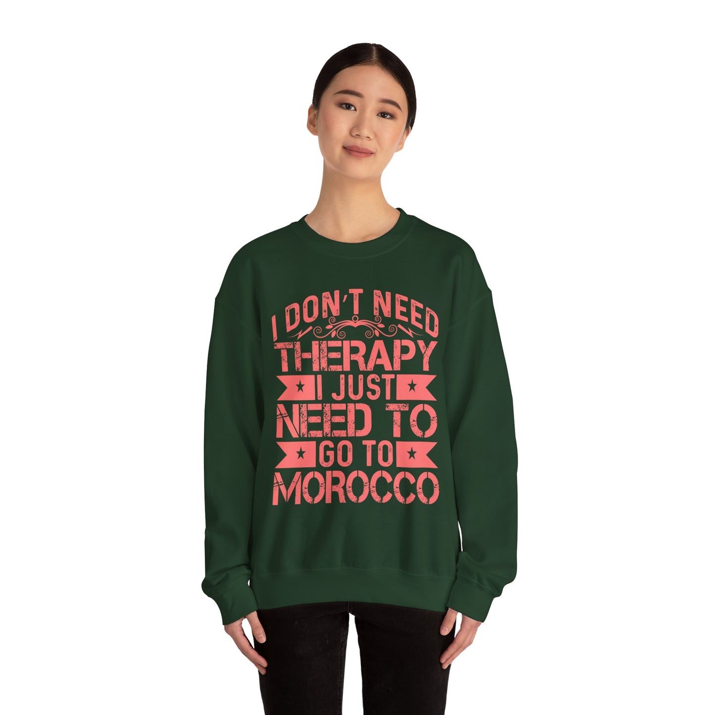 Morocco Therapy Sweatshirt, Unisex Crewneck, Casual Gift, Travel Vibes, Relaxation Apparel