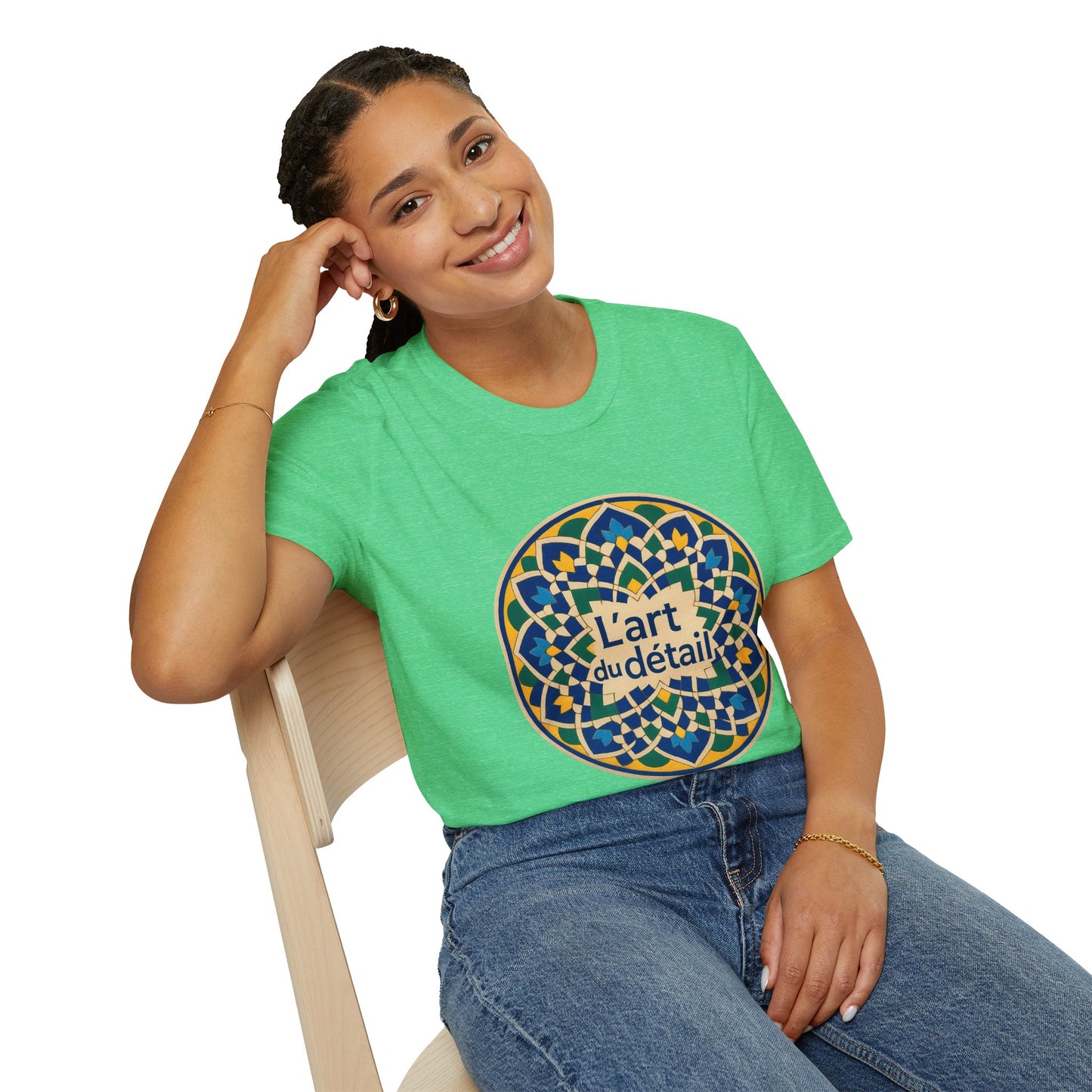 Artistic Detail Unisex T-Shirt, Mandala Tee, Boho Style Shirt, Relaxed Fit Top, Gift for Art Lovers, Casual Wear