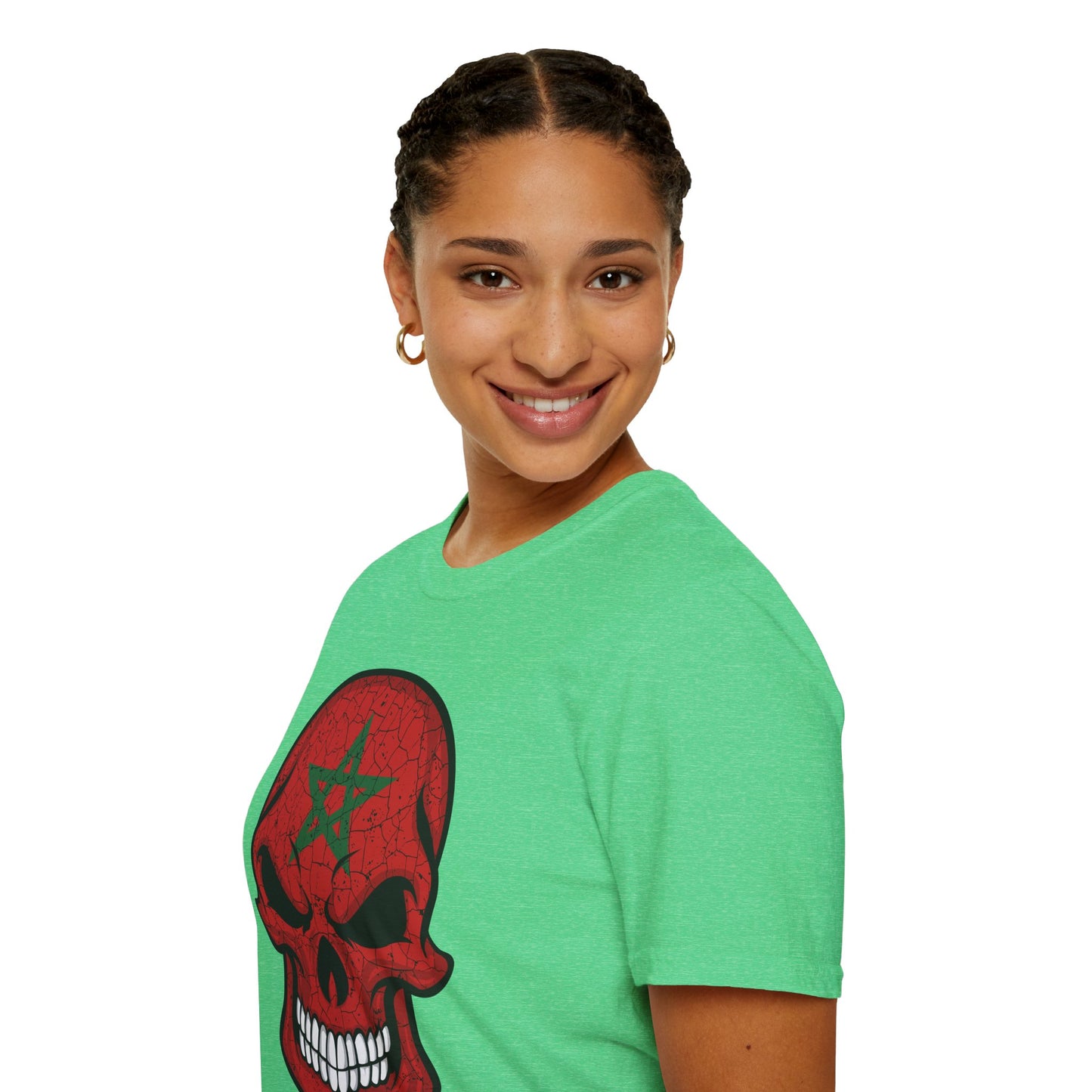 Moroccan Skull Graphic Tee, Unisex Softstyle T-Shirt, Edgy Fashion, Halloween Party Wear, Gifts for Him & Her, Rocker Style