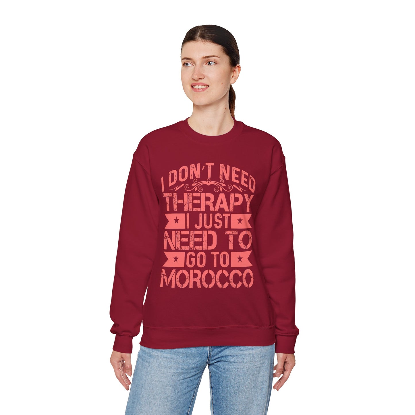 Morocco Therapy Sweatshirt, Unisex Crewneck, Casual Gift, Travel Vibes, Relaxation Apparel