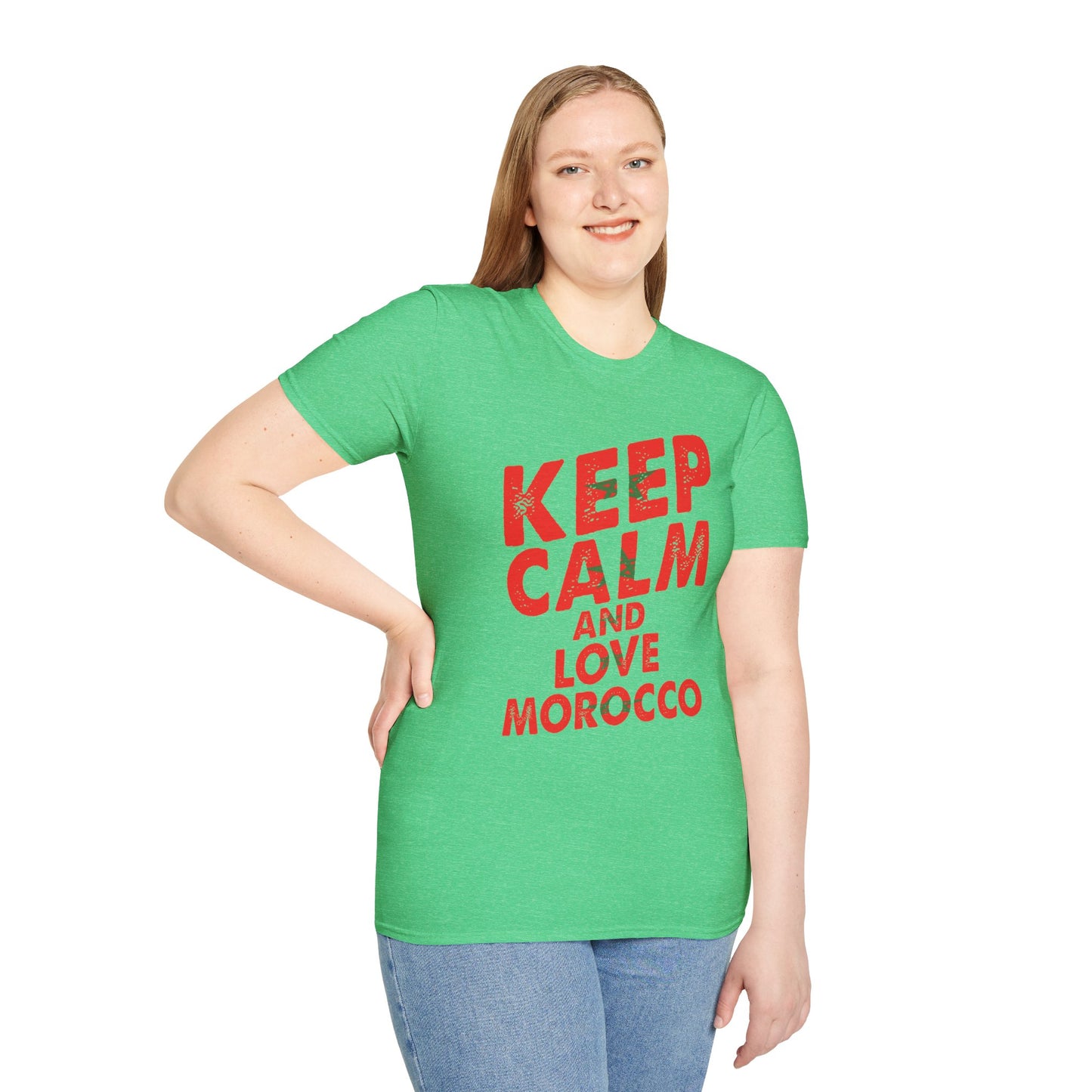 Keep Calm and Love Morocco Shirt, Unisex Softstyle T-Shirt, Gift for Travelers, Casual Wear, Souvenir, Ethnic Pride Wear