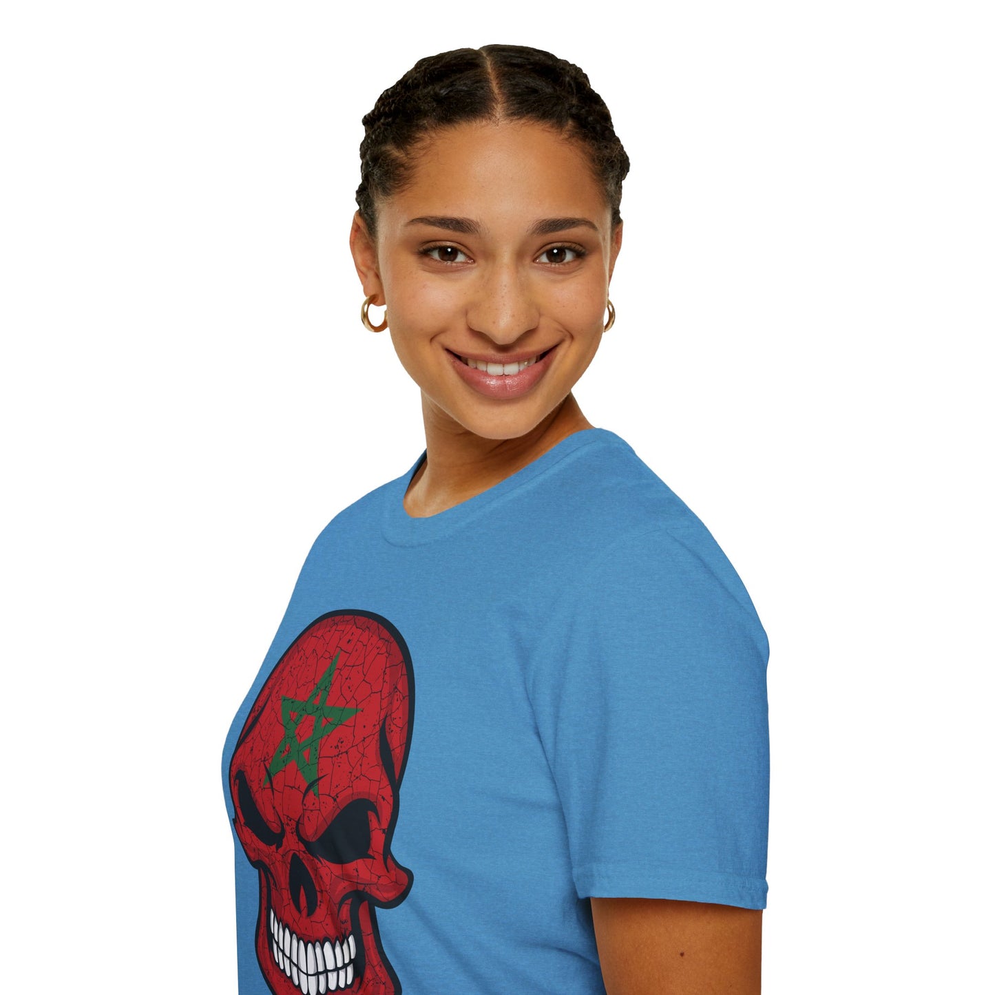 Moroccan Skull Graphic Tee, Unisex Softstyle T-Shirt, Edgy Fashion, Halloween Party Wear, Gifts for Him & Her, Rocker Style