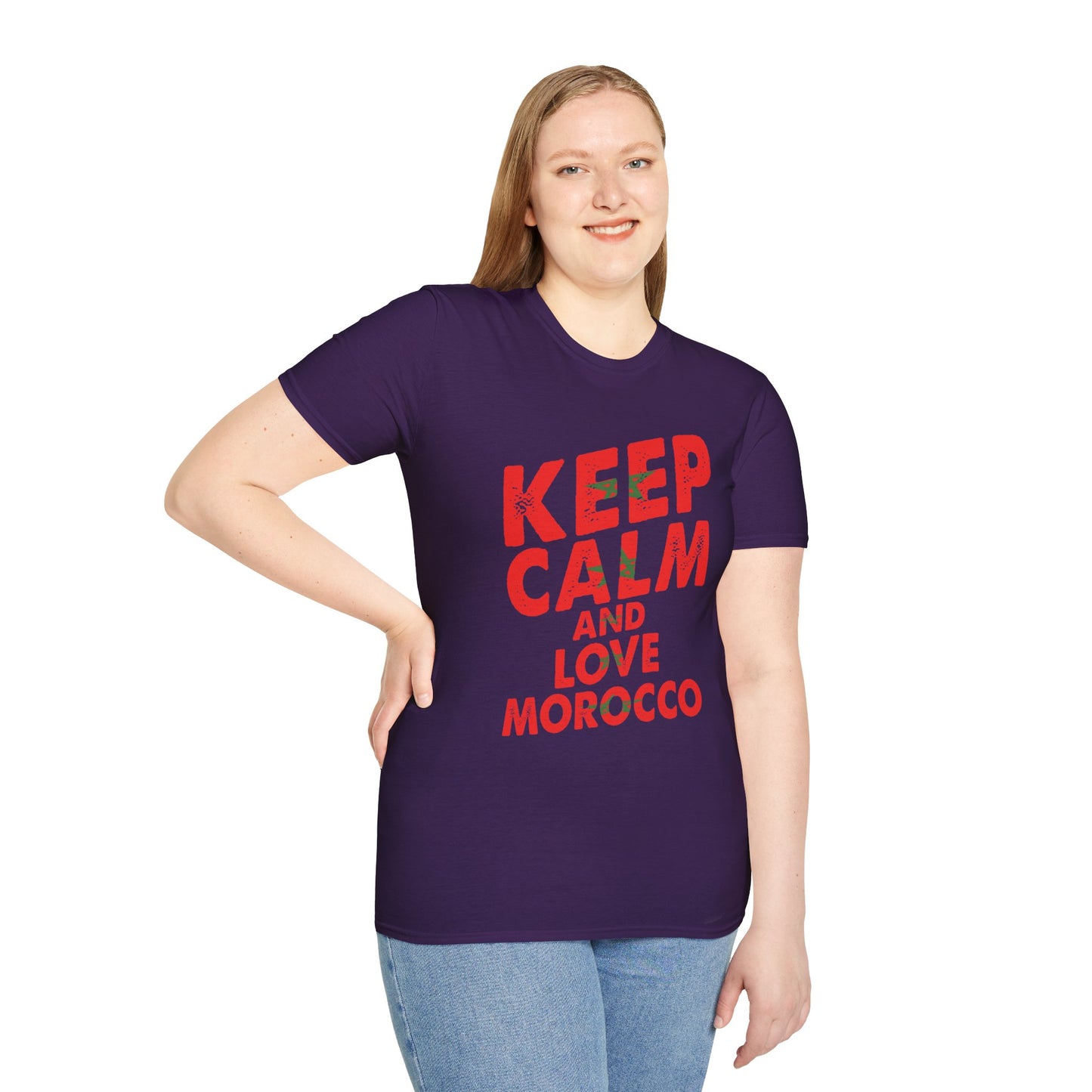 Keep Calm and Love Morocco Shirt, Unisex Softstyle T-Shirt, Gift for Travelers, Casual Wear, Souvenir, Ethnic Pride Wear