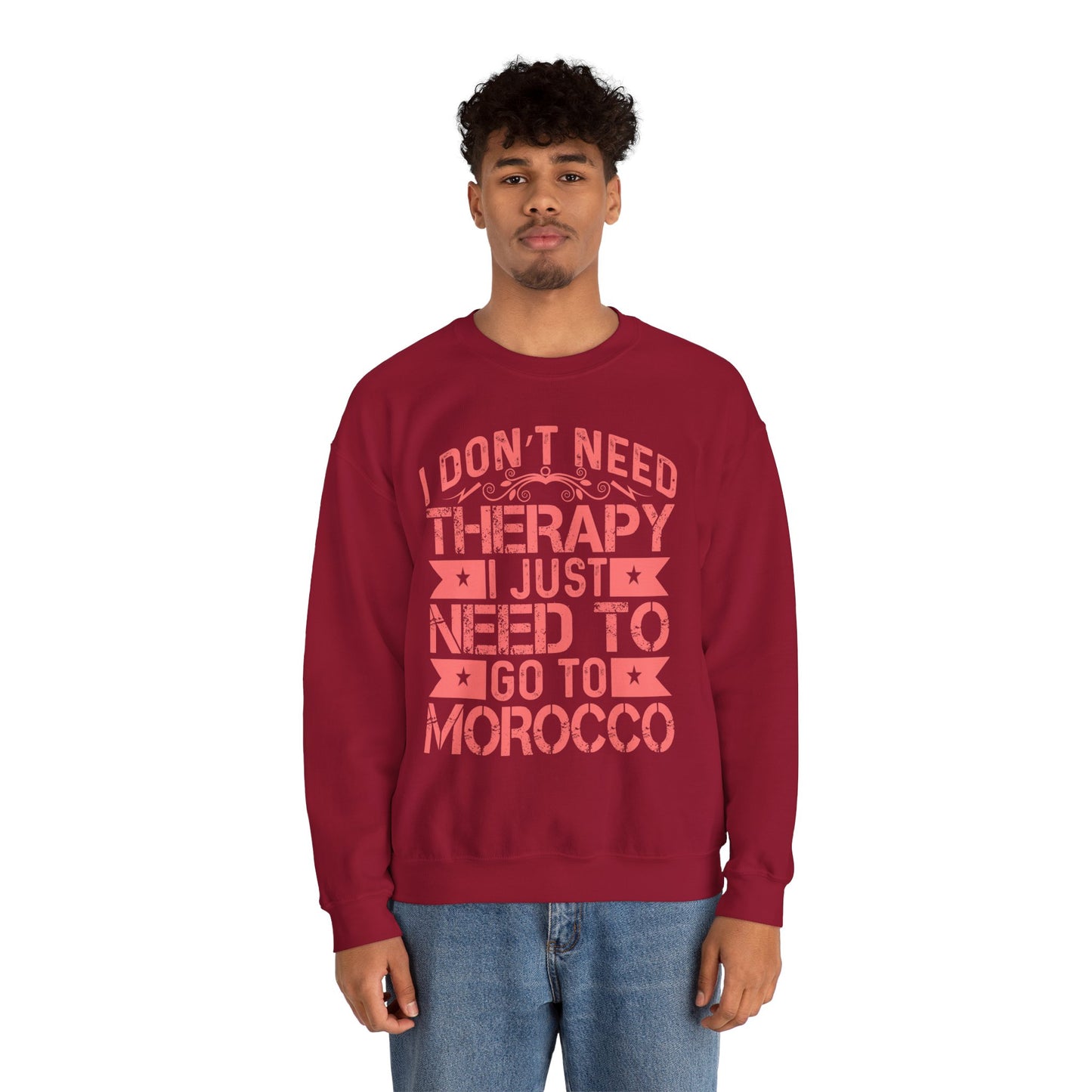 Morocco Therapy Sweatshirt, Unisex Crewneck, Casual Gift, Travel Vibes, Relaxation Apparel