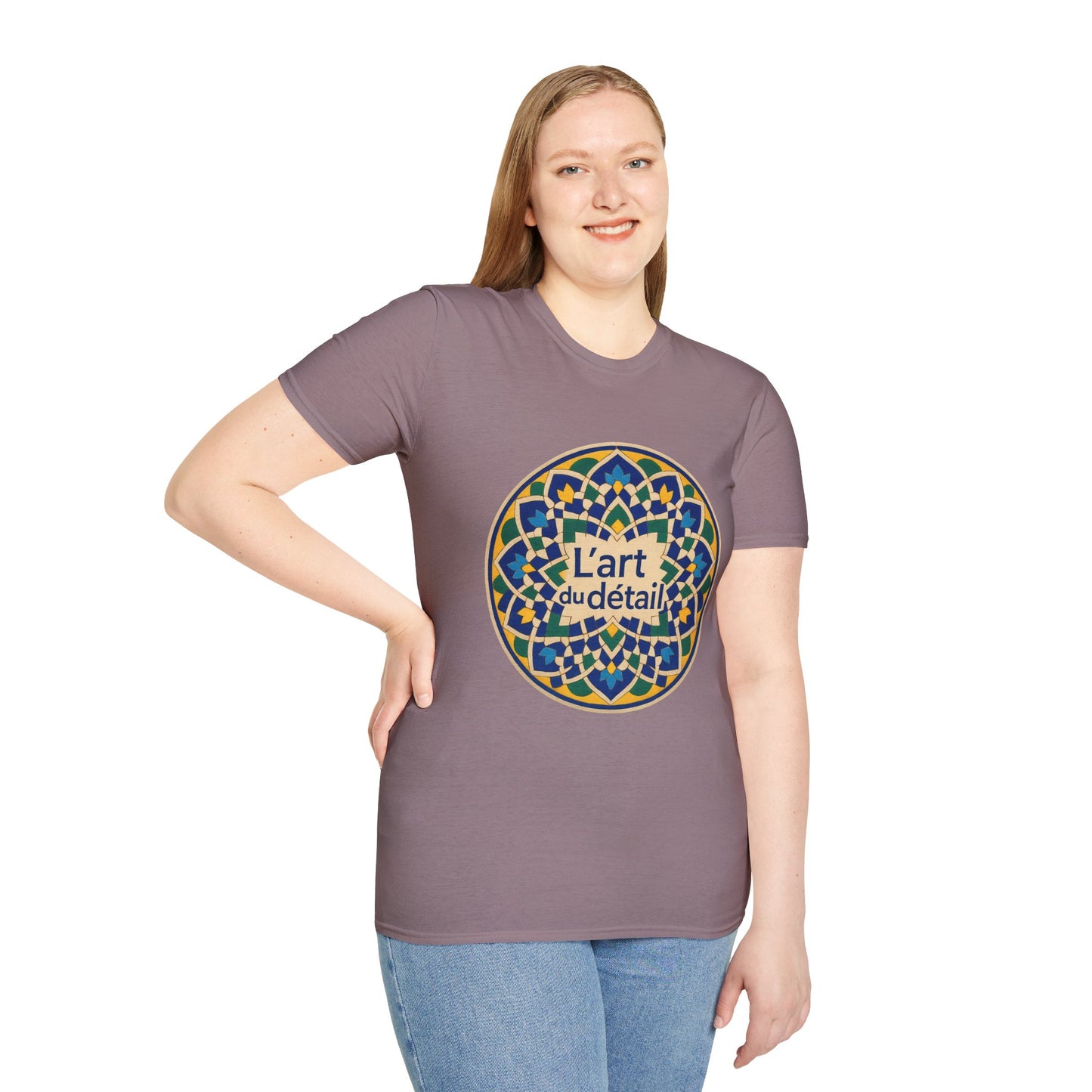 Artistic Detail Unisex T-Shirt, Mandala Tee, Boho Style Shirt, Relaxed Fit Top, Gift for Art Lovers, Casual Wear