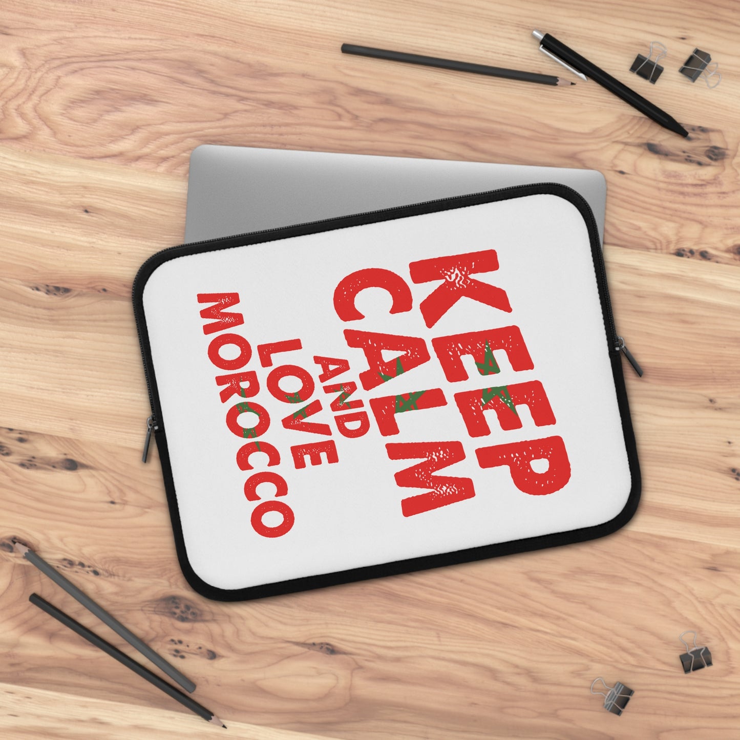 Moroccan Love Laptop Sleeve - Keep Calm Design, Tech Accessory, Gift for Students, Work Essentials, Travel Companion