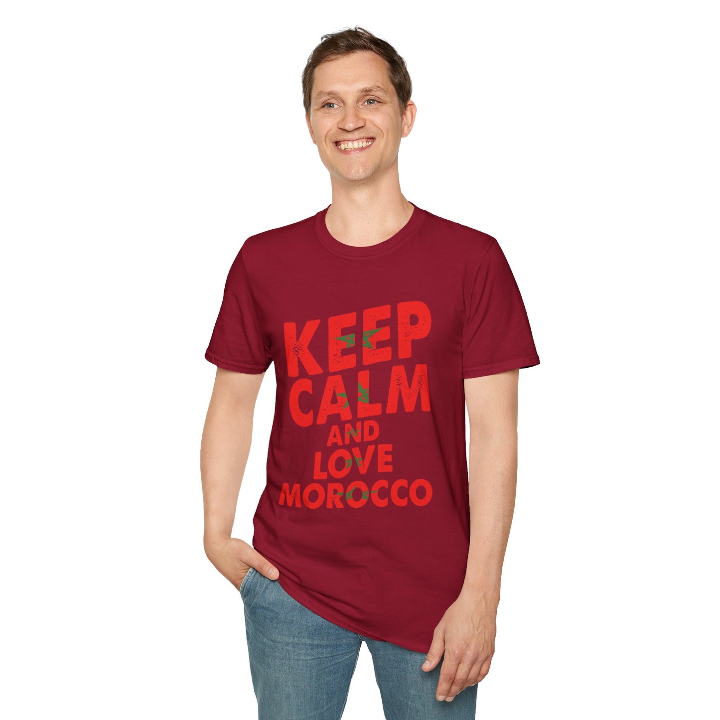 Keep Calm and Love Morocco Shirt, Unisex Softstyle T-Shirt, Gift for Travelers, Casual Wear, Souvenir, Ethnic Pride Wear