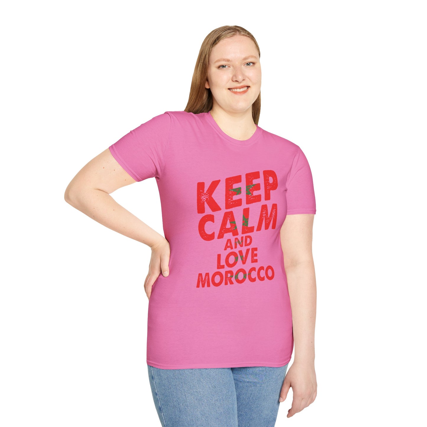 Keep Calm and Love Morocco Shirt, Unisex Softstyle T-Shirt, Gift for Travelers, Casual Wear, Souvenir, Ethnic Pride Wear