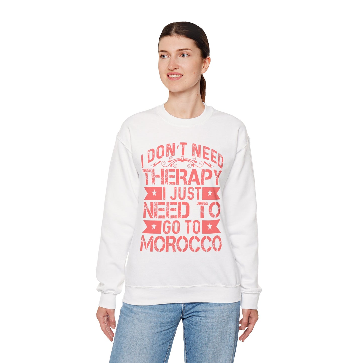 Morocco Therapy Sweatshirt, Unisex Crewneck, Casual Gift, Travel Vibes, Relaxation Apparel