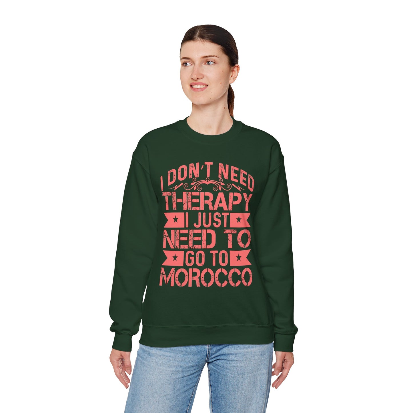 Morocco Therapy Sweatshirt, Unisex Crewneck, Casual Gift, Travel Vibes, Relaxation Apparel