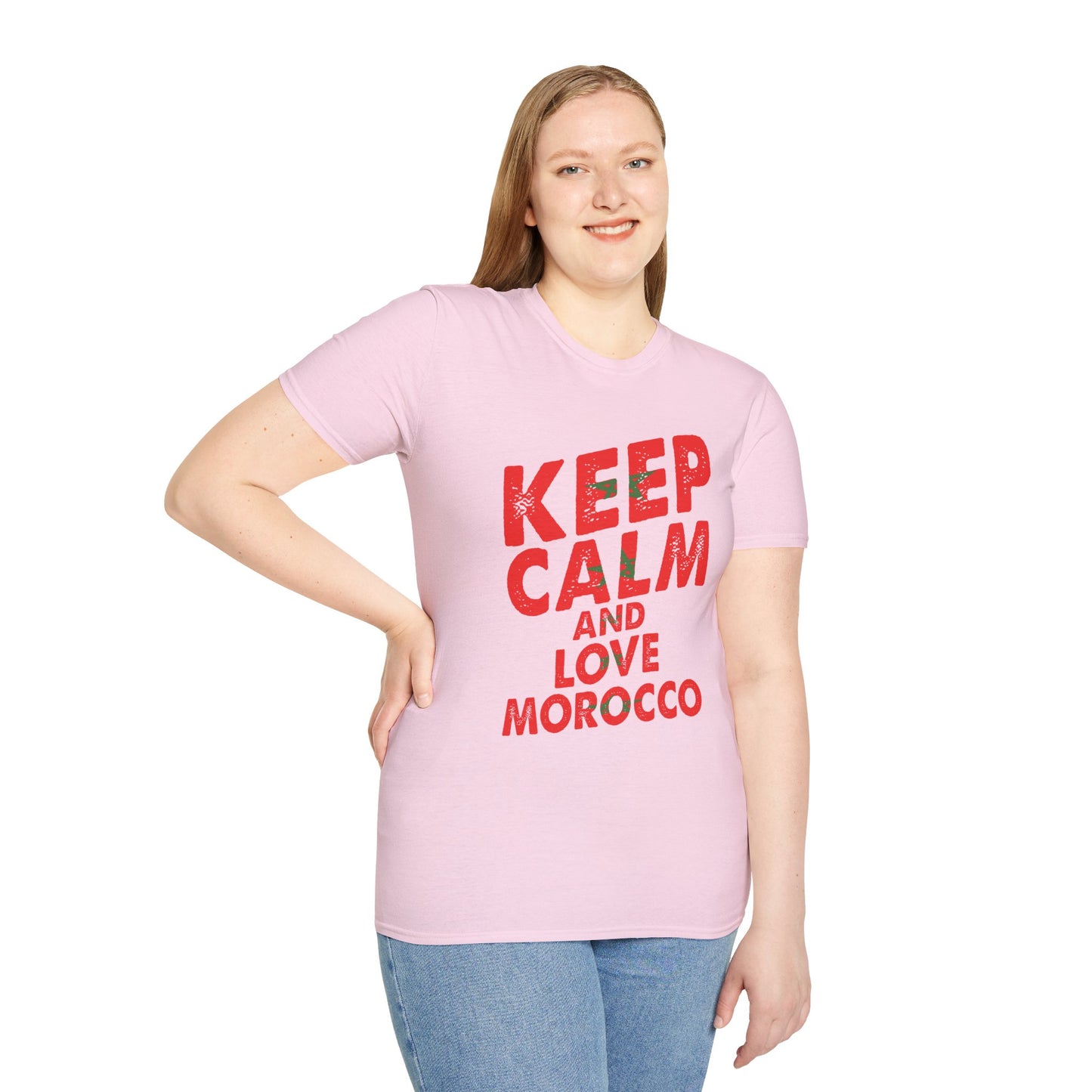 Keep Calm and Love Morocco Shirt, Unisex Softstyle T-Shirt, Gift for Travelers, Casual Wear, Souvenir, Ethnic Pride Wear