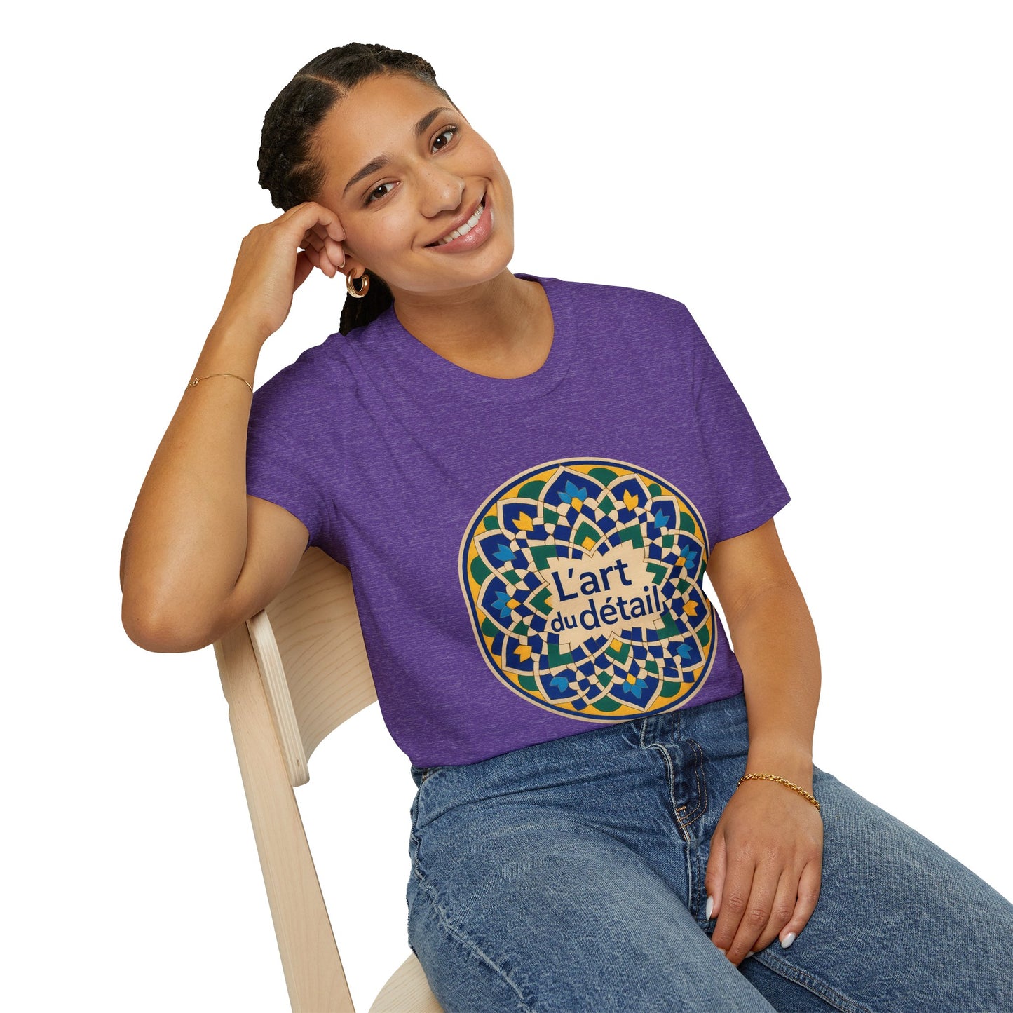 Artistic Detail Unisex T-Shirt, Mandala Tee, Boho Style Shirt, Relaxed Fit Top, Gift for Art Lovers, Casual Wear