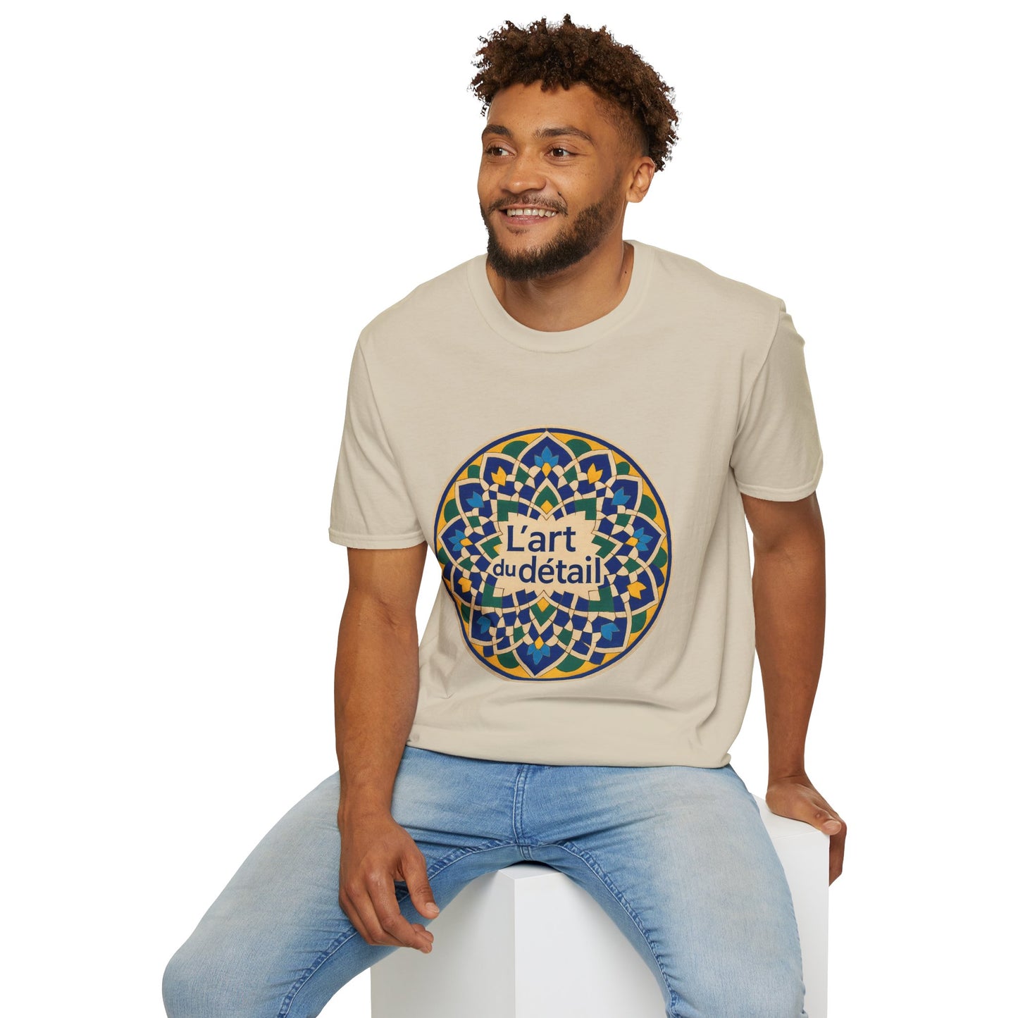 Artistic Detail Unisex T-Shirt, Mandala Tee, Boho Style Shirt, Relaxed Fit Top, Gift for Art Lovers, Casual Wear