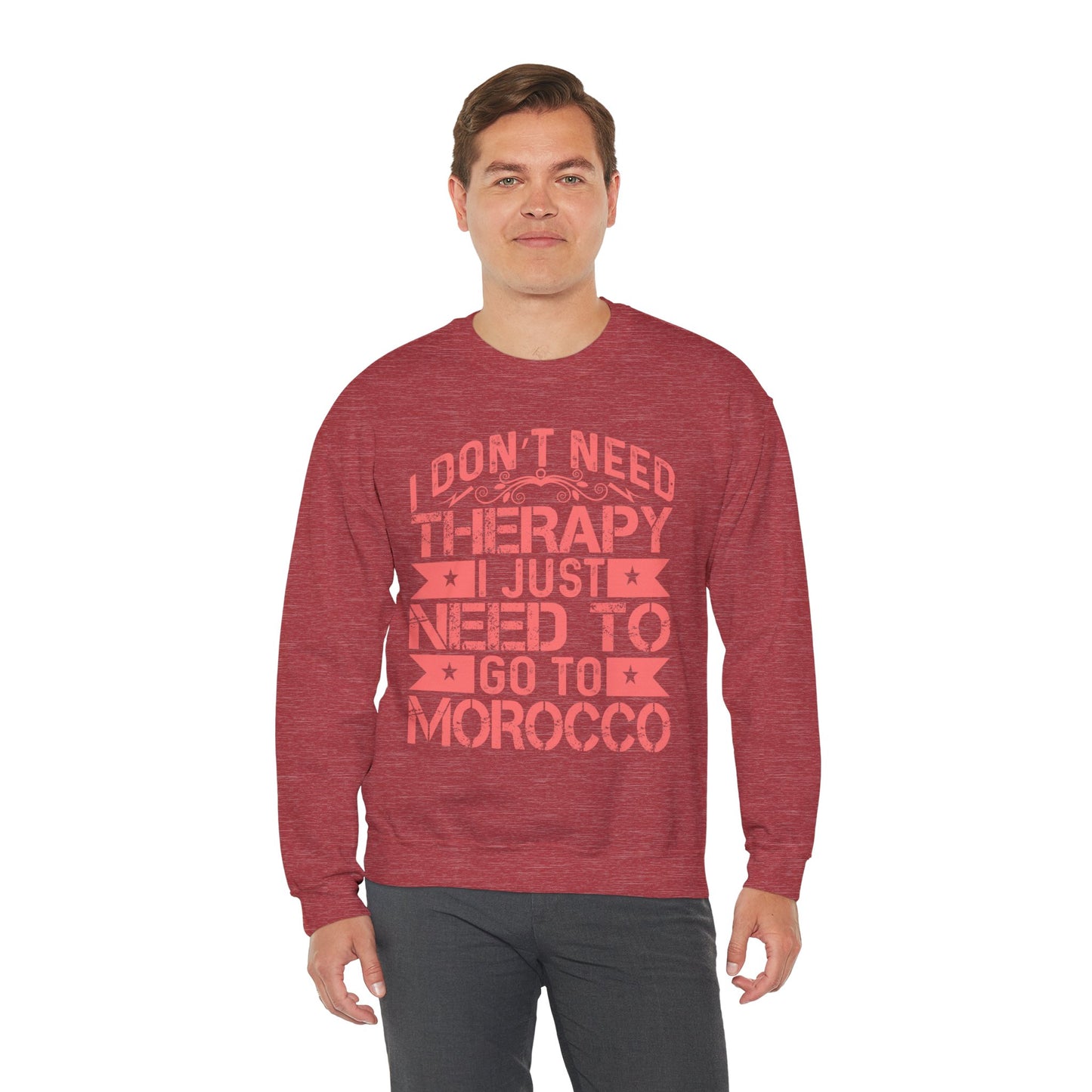 Morocco Therapy Sweatshirt, Unisex Crewneck, Casual Gift, Travel Vibes, Relaxation Apparel