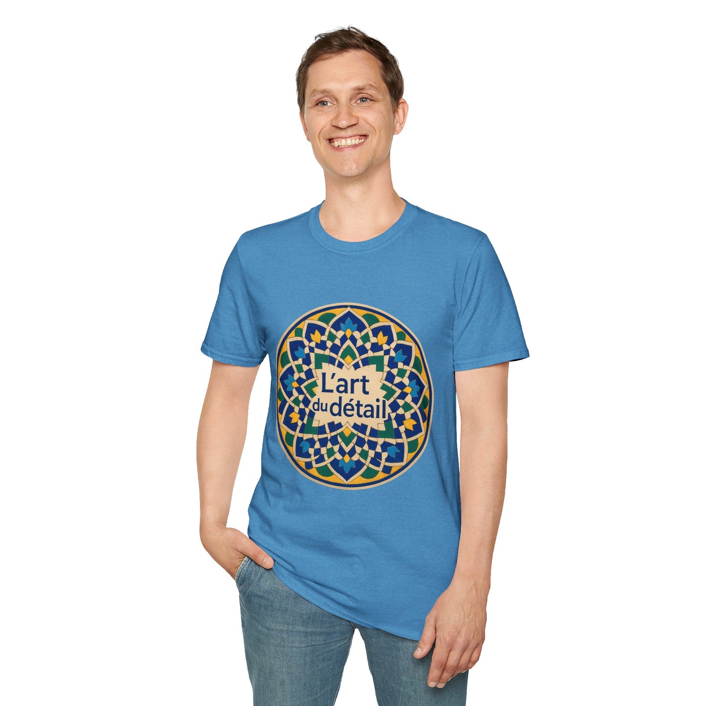 Artistic Detail Unisex T-Shirt, Mandala Tee, Boho Style Shirt, Relaxed Fit Top, Gift for Art Lovers, Casual Wear