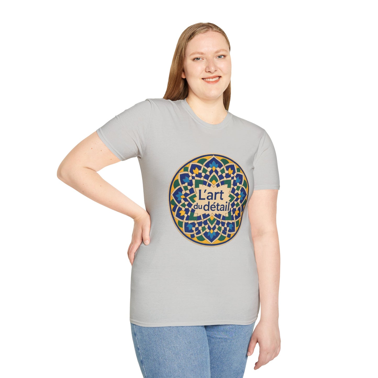 Artistic Detail Unisex T-Shirt, Mandala Tee, Boho Style Shirt, Relaxed Fit Top, Gift for Art Lovers, Casual Wear