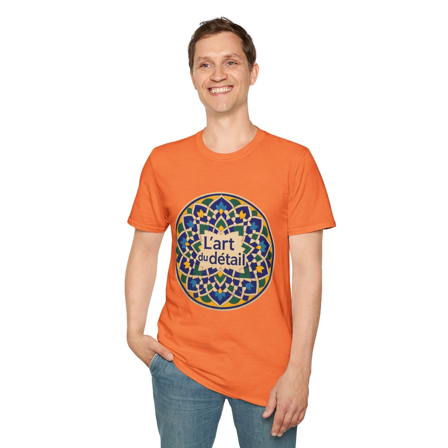 Artistic Detail Unisex T-Shirt, Mandala Tee, Boho Style Shirt, Relaxed Fit Top, Gift for Art Lovers, Casual Wear