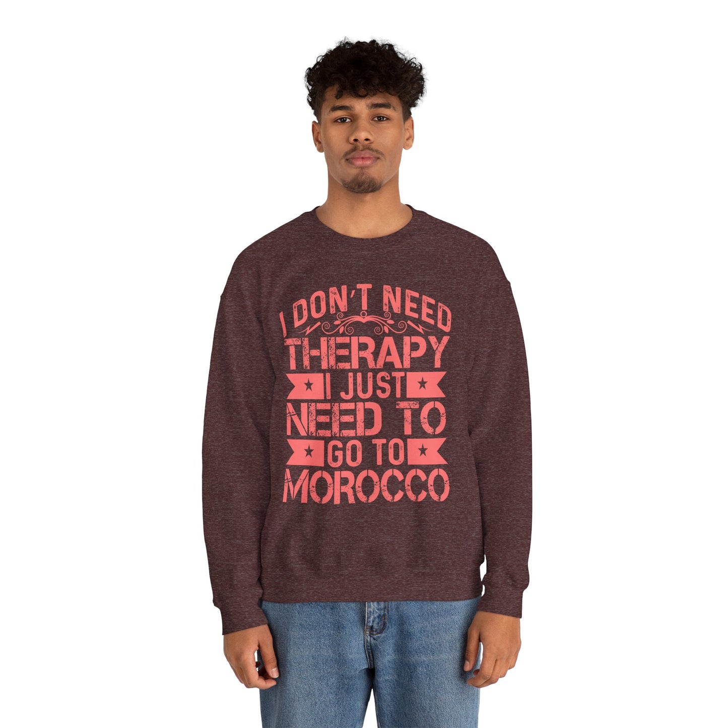 Morocco Therapy Sweatshirt, Unisex Crewneck, Casual Gift, Travel Vibes, Relaxation Apparel