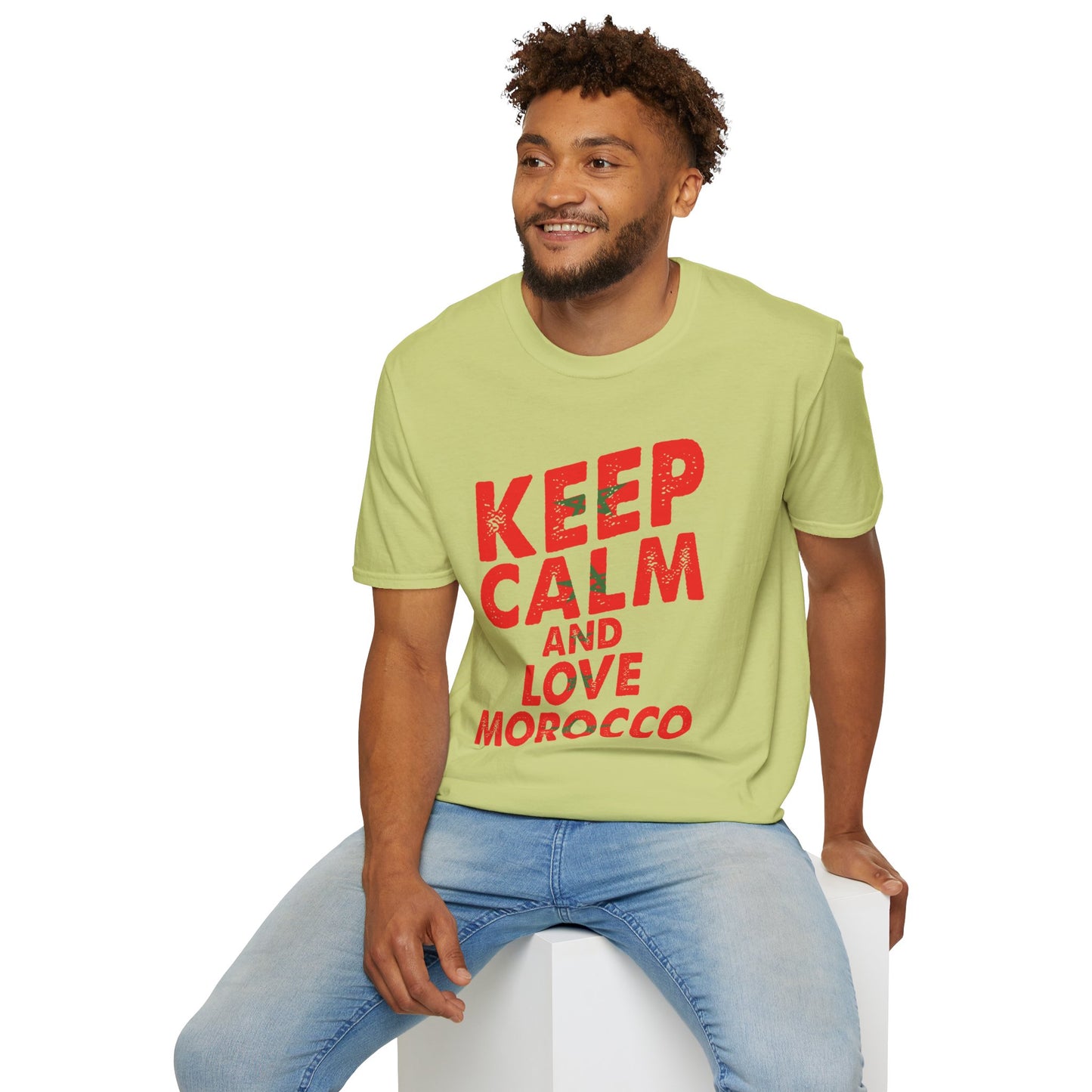 Keep Calm and Love Morocco Shirt, Unisex Softstyle T-Shirt, Gift for Travelers, Casual Wear, Souvenir, Ethnic Pride Wear