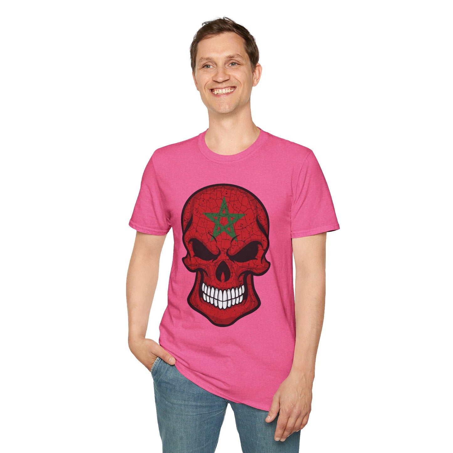 Moroccan Skull Graphic Tee, Unisex Softstyle T-Shirt, Edgy Fashion, Halloween Party Wear, Gifts for Him & Her, Rocker Style