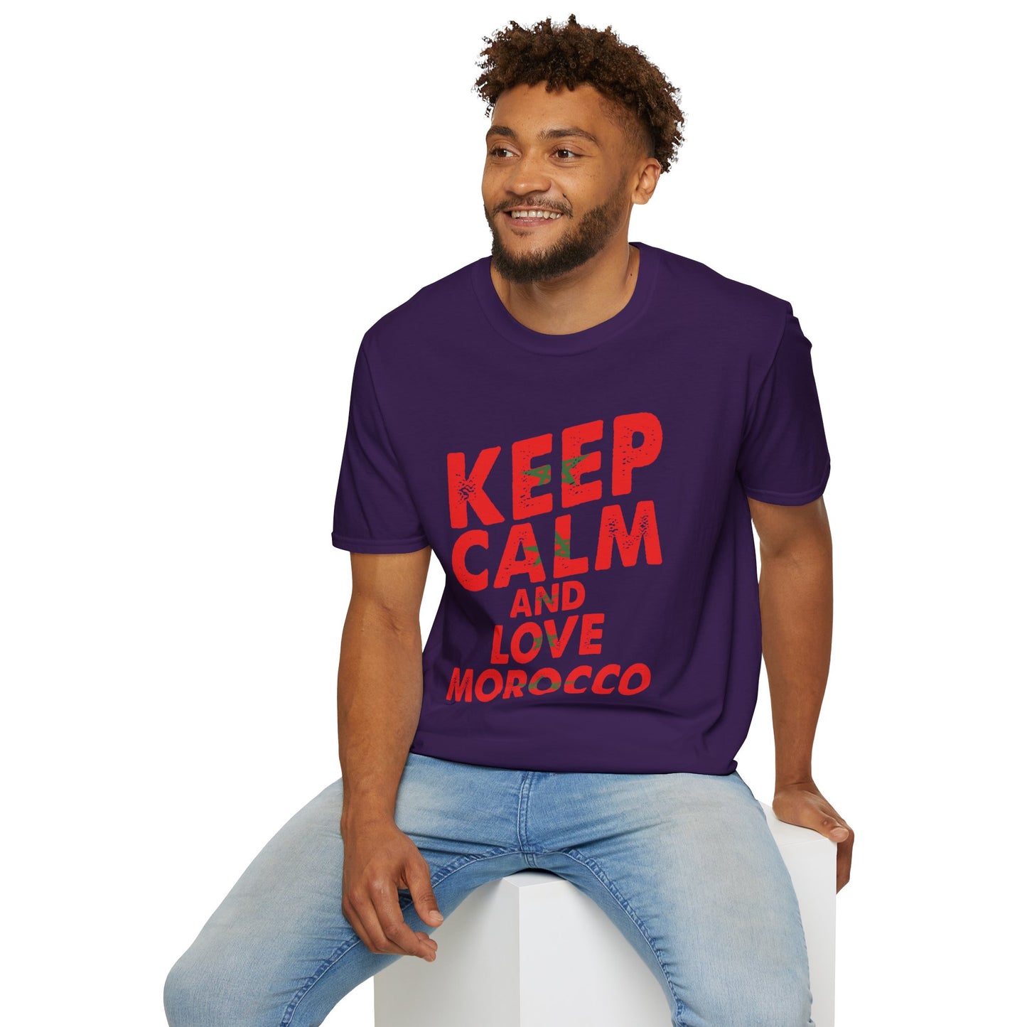 Keep Calm and Love Morocco Shirt, Unisex Softstyle T-Shirt, Gift for Travelers, Casual Wear, Souvenir, Ethnic Pride Wear