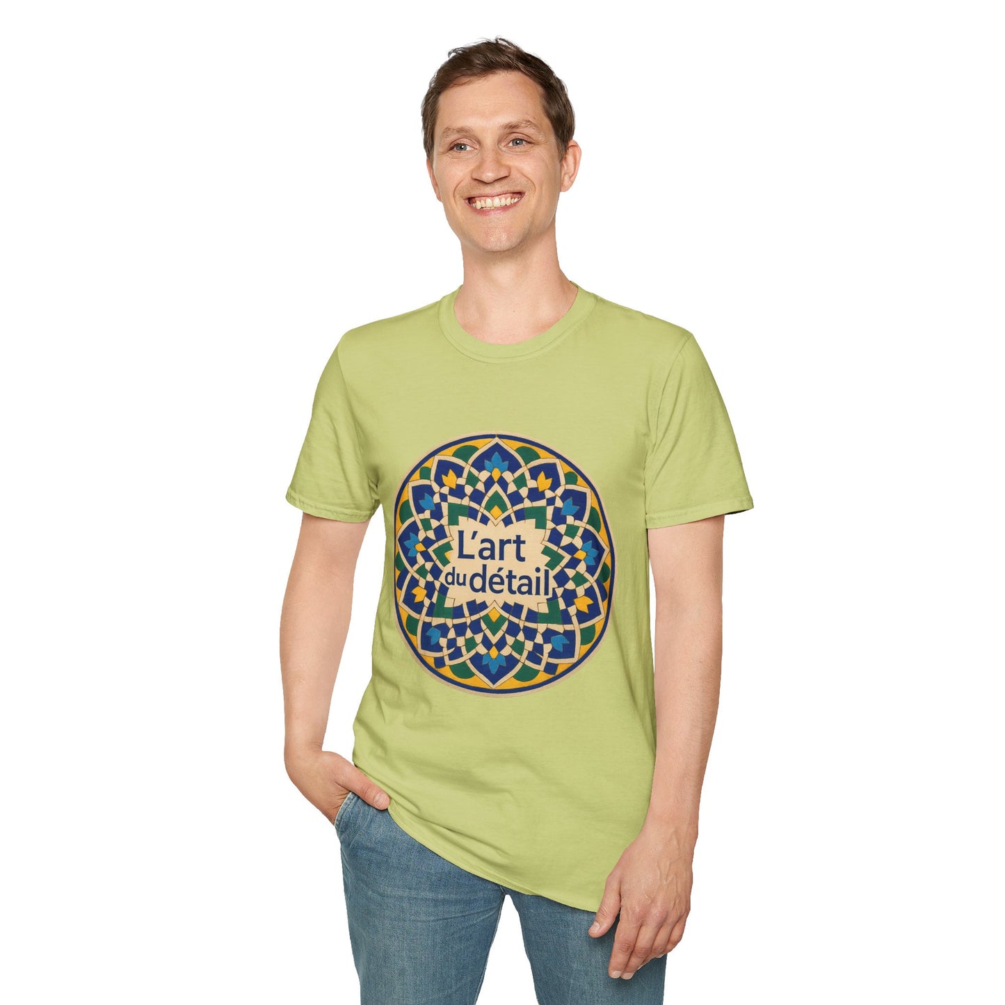 Artistic Detail Unisex T-Shirt, Mandala Tee, Boho Style Shirt, Relaxed Fit Top, Gift for Art Lovers, Casual Wear