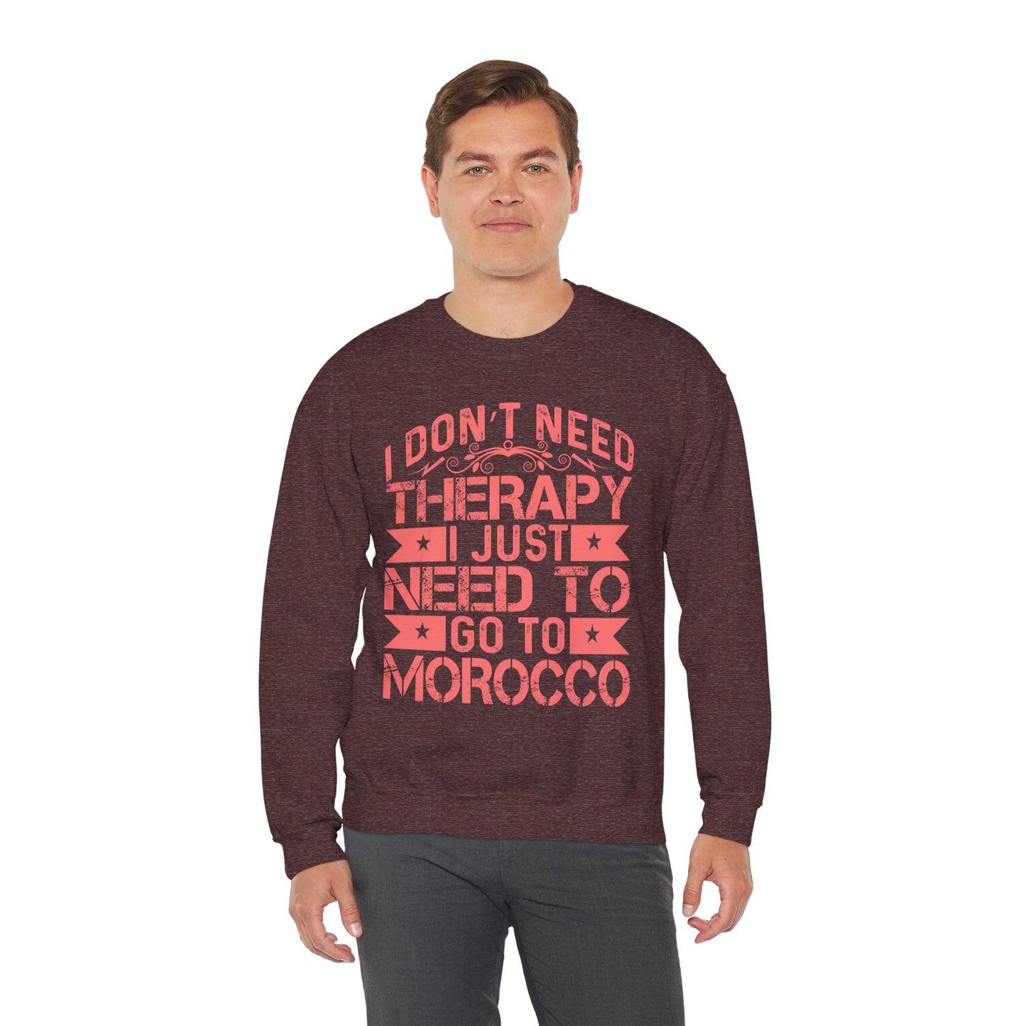 Morocco Therapy Sweatshirt, Unisex Crewneck, Casual Gift, Travel Vibes, Relaxation Apparel