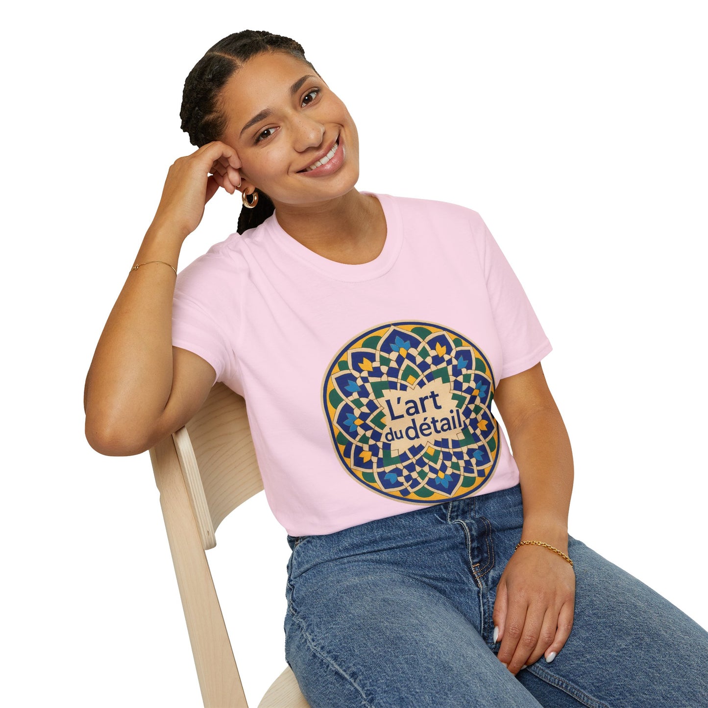 Artistic Detail Unisex T-Shirt, Mandala Tee, Boho Style Shirt, Relaxed Fit Top, Gift for Art Lovers, Casual Wear