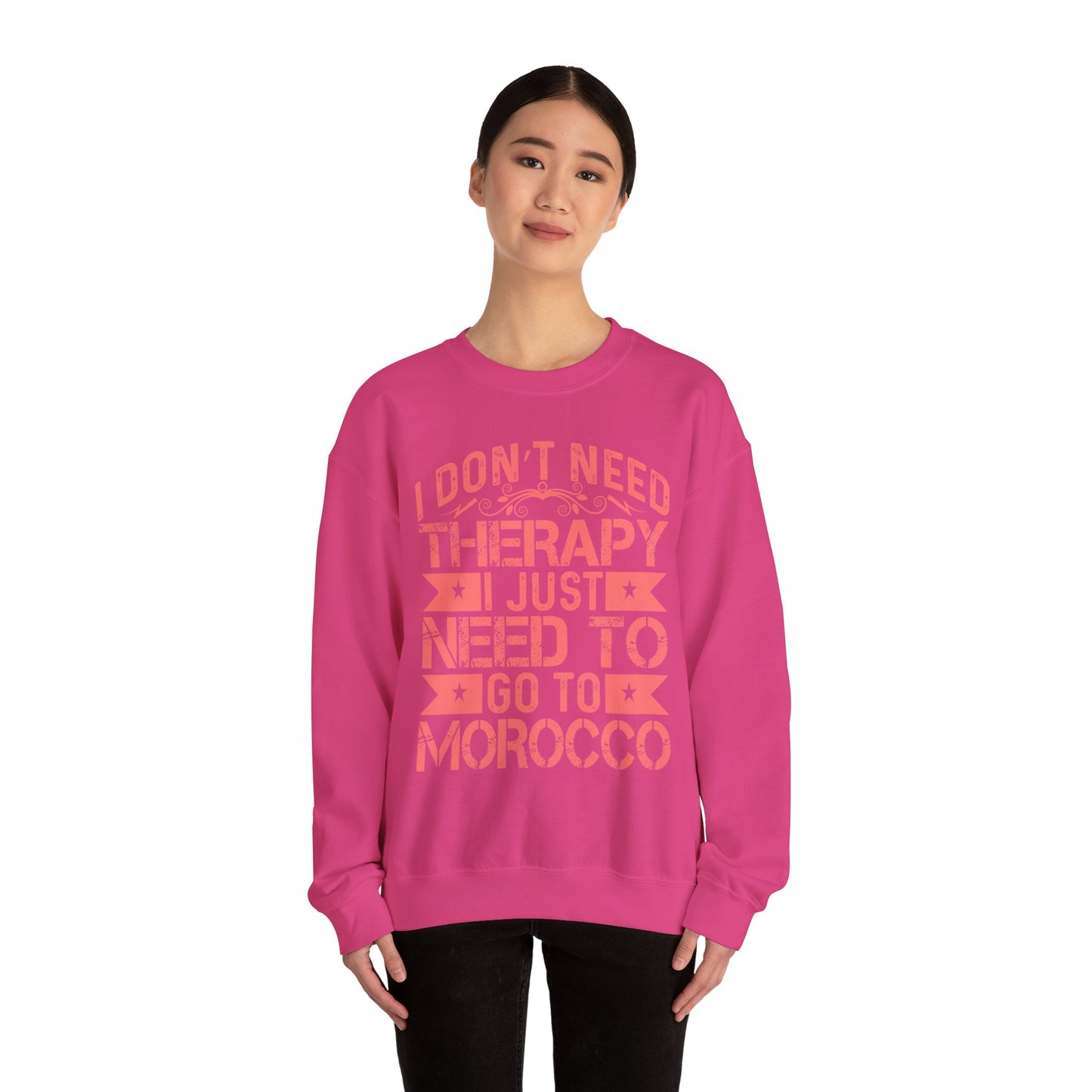 Morocco Therapy Sweatshirt, Unisex Crewneck, Casual Gift, Travel Vibes, Relaxation Apparel