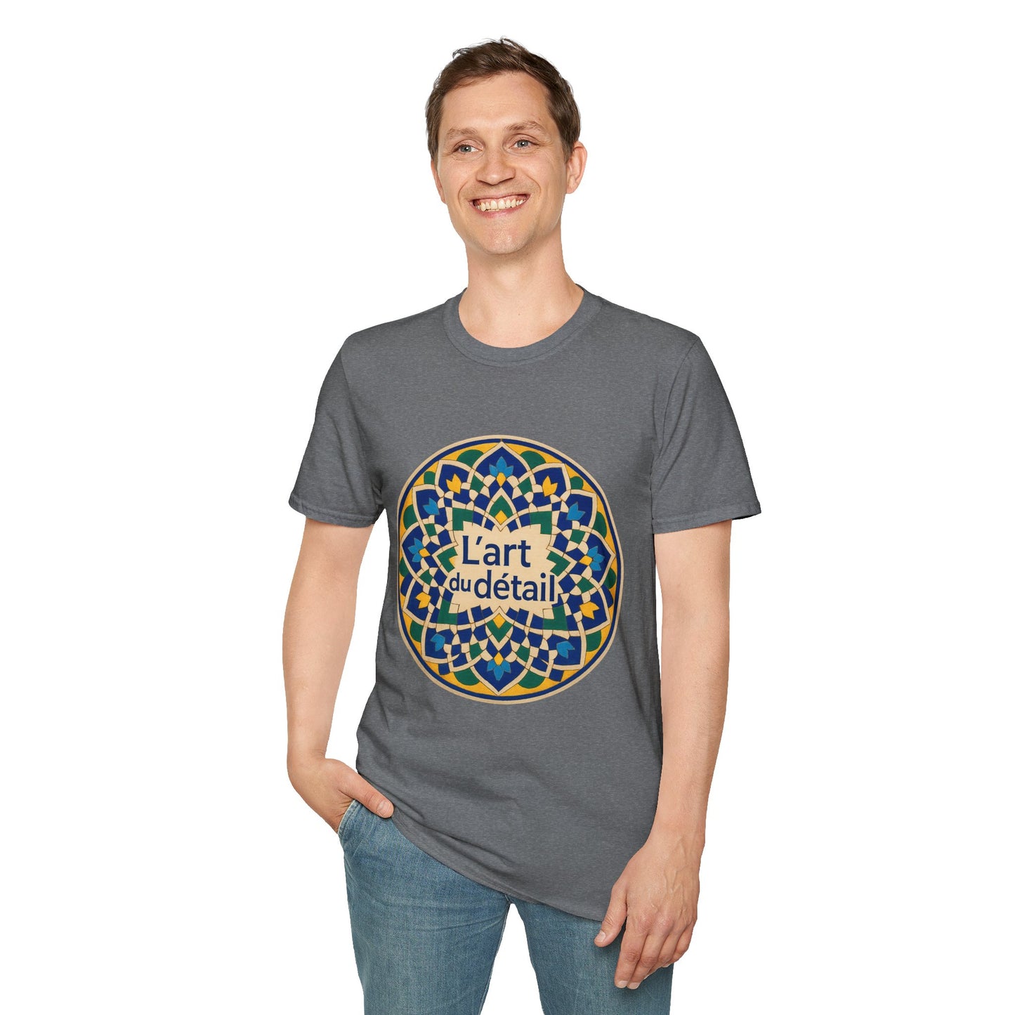 Artistic Detail Unisex T-Shirt, Mandala Tee, Boho Style Shirt, Relaxed Fit Top, Gift for Art Lovers, Casual Wear