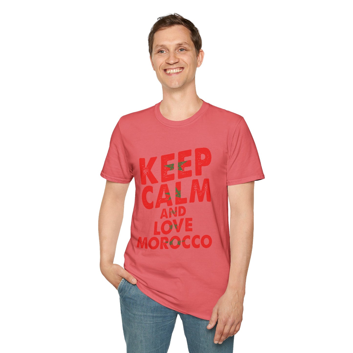Keep Calm and Love Morocco Shirt, Unisex Softstyle T-Shirt, Gift for Travelers, Casual Wear, Souvenir, Ethnic Pride Wear
