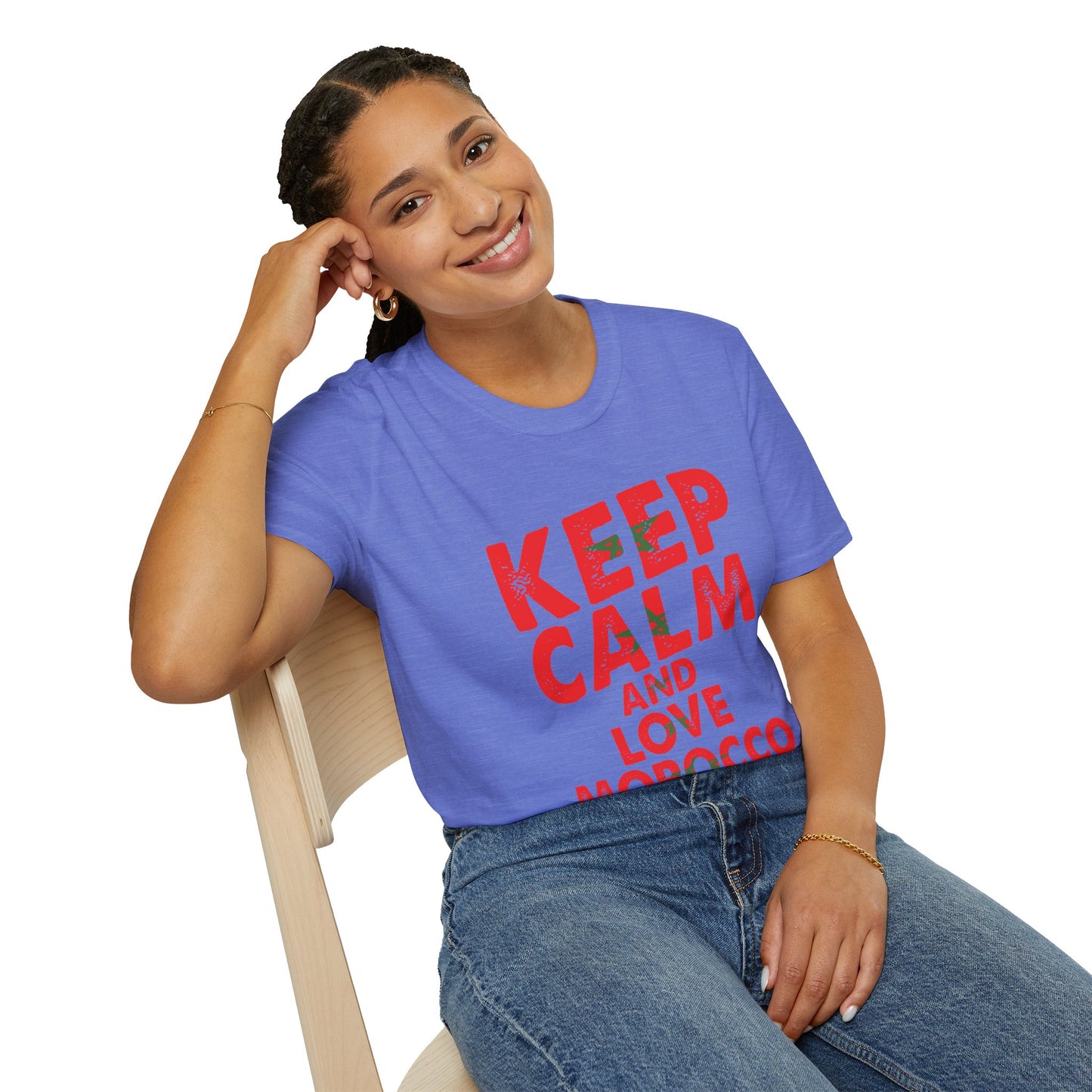 Keep Calm and Love Morocco Shirt, Unisex Softstyle T-Shirt, Gift for Travelers, Casual Wear, Souvenir, Ethnic Pride Wear