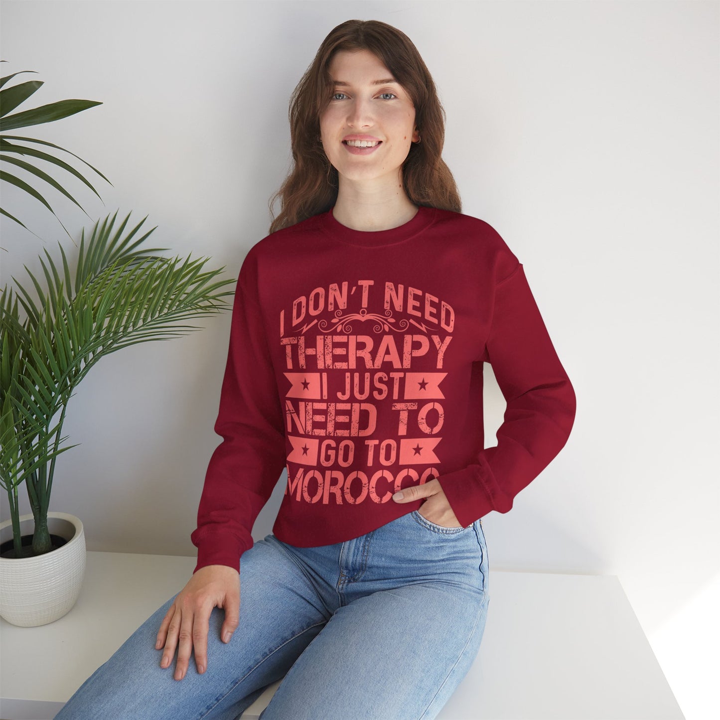 Morocco Therapy Sweatshirt, Unisex Crewneck, Casual Gift, Travel Vibes, Relaxation Apparel