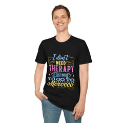 Morocco Therapy T-Shirt, Travel Tee, Unisex Graphic Shirt, Adventure Apparel, Wanderlust Gift, Vacation Reminder