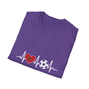 Soccer Heartbeat T-Shirt - Perfect for Sports Lovers, Gift for Soccer Fans,
