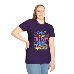 Morocco Therapy T-Shirt, Travel Tee, Unisex Graphic Shirt, Adventure Apparel, Wanderlust Gift, Vacation Reminder